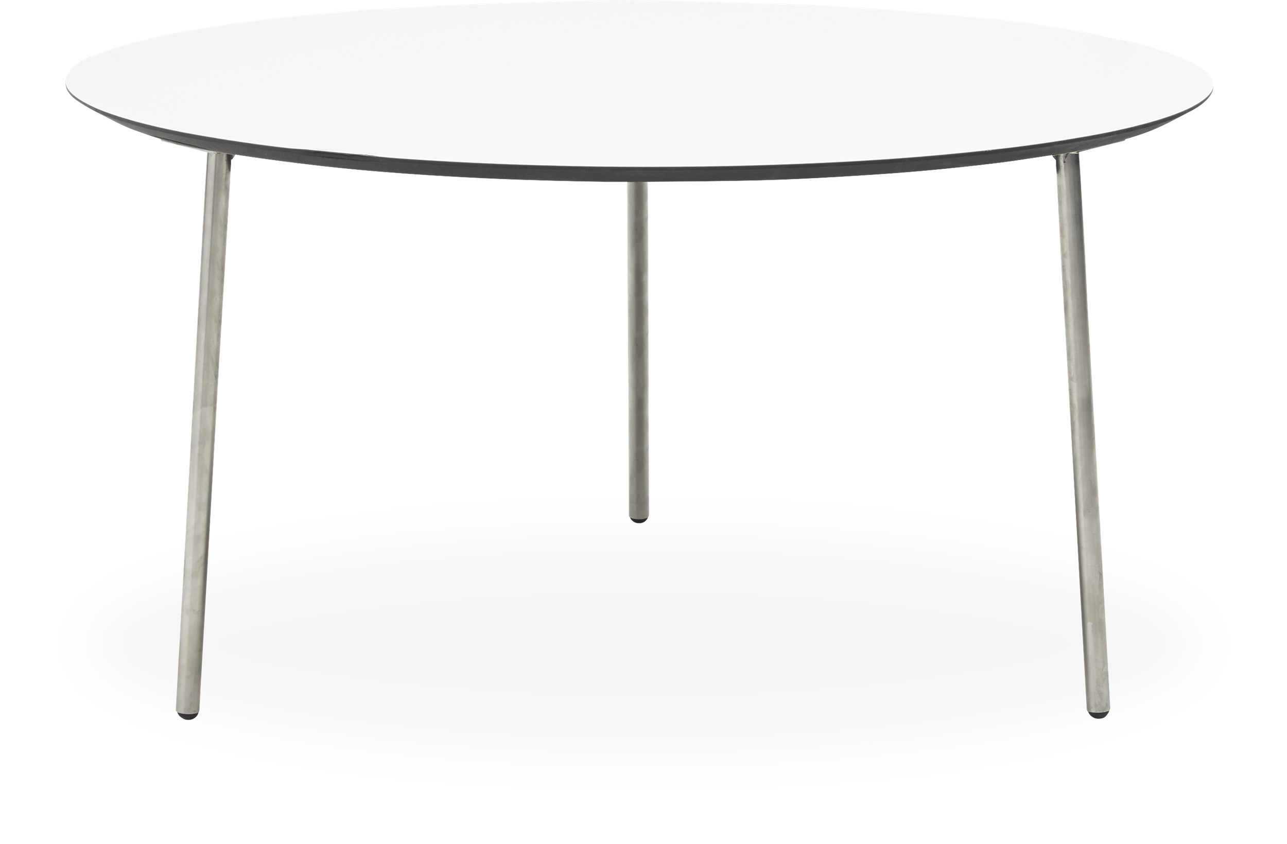Spark Sofabord 95 x 50 x 75 cm - Laminat Hvid, sort kant MDF og ben i børstet stål.
