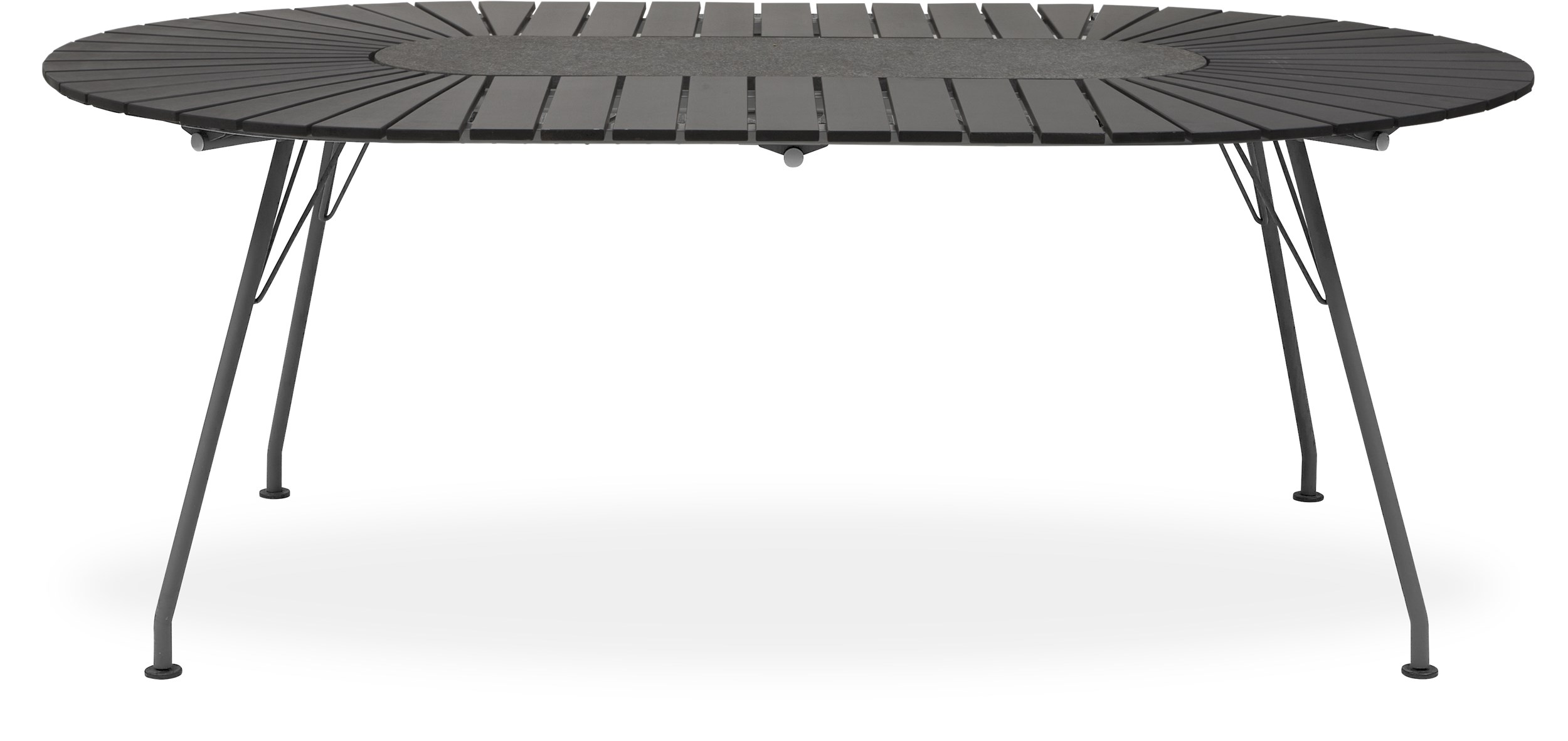 Eclipse Havebord 200 x 110 x 74 cm - Sort polywood, granit i midten og stel i stålgrå metal.