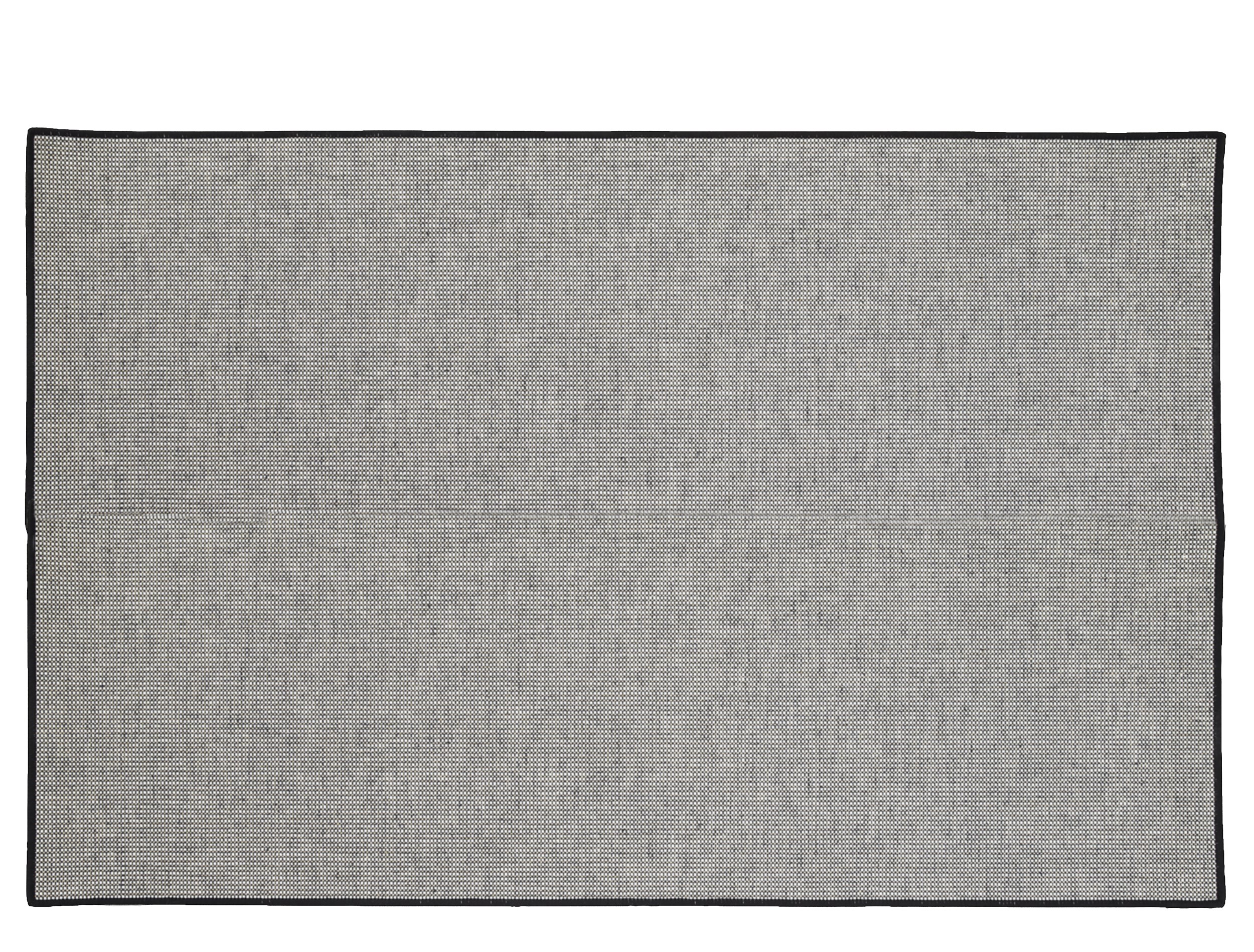 Highberry Natur tæppe 165 x 235 cm - Hvid fladvævet uld og sort kantbånd