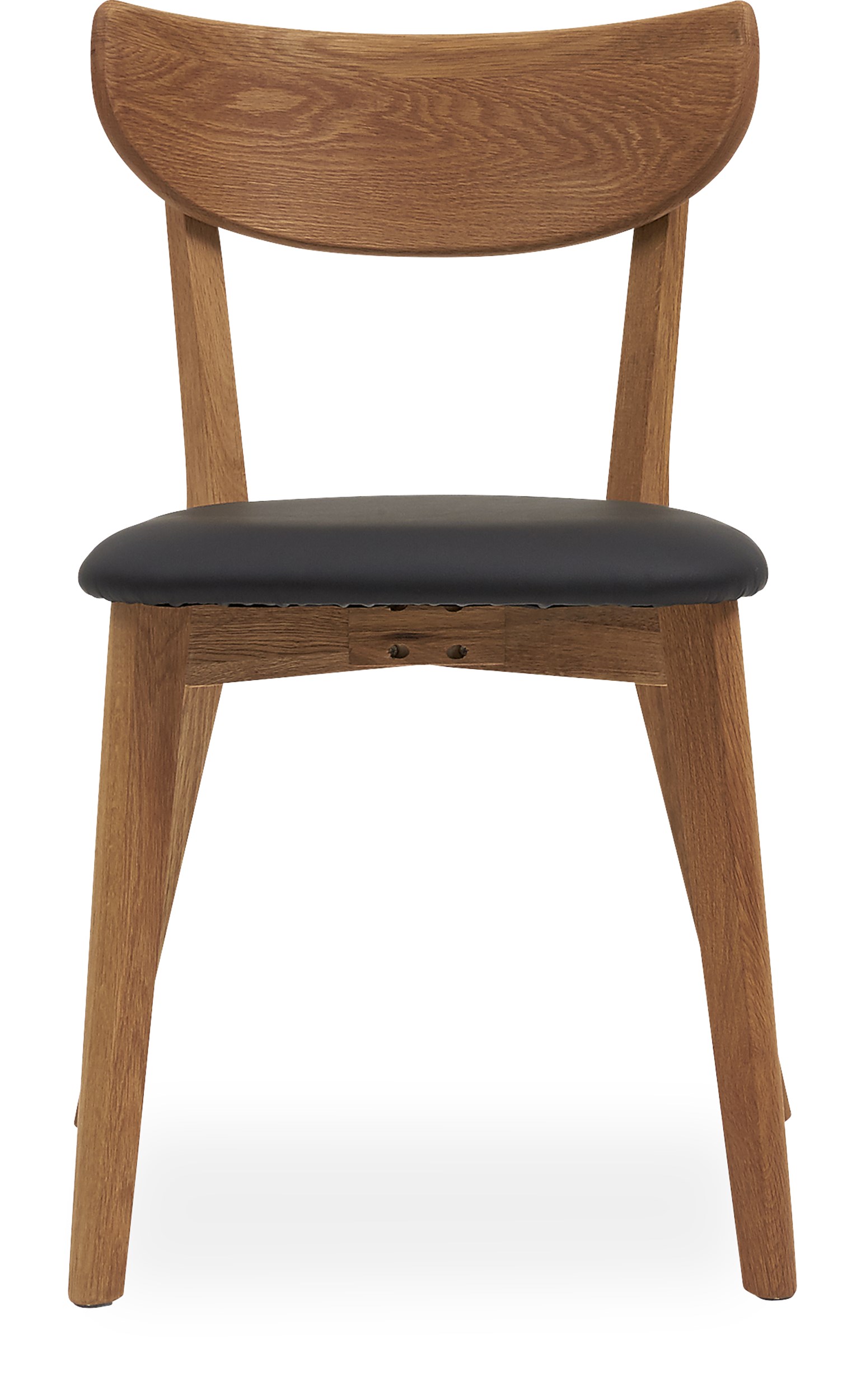Noak Spisebordsstol - Sæde i sort kunstlæder og ryg og ben i olieret eg
