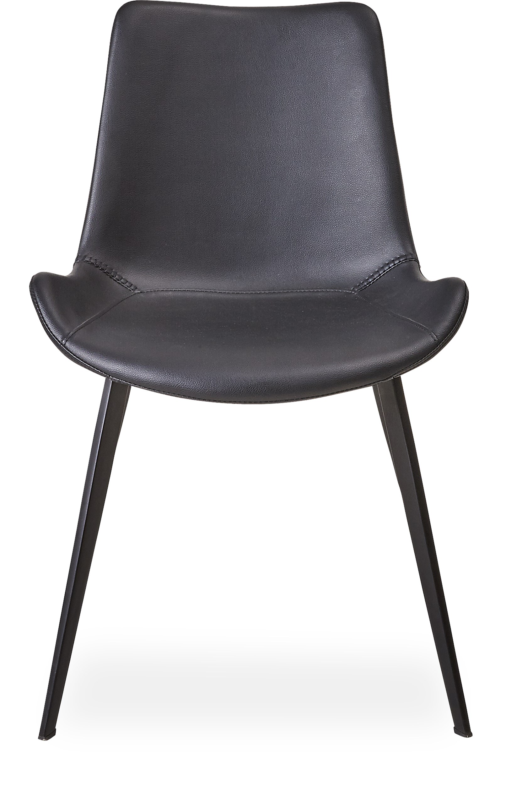 Hype Spisebordsstol - Sæde i sort kunstlæder og ben i sortlakeret metal