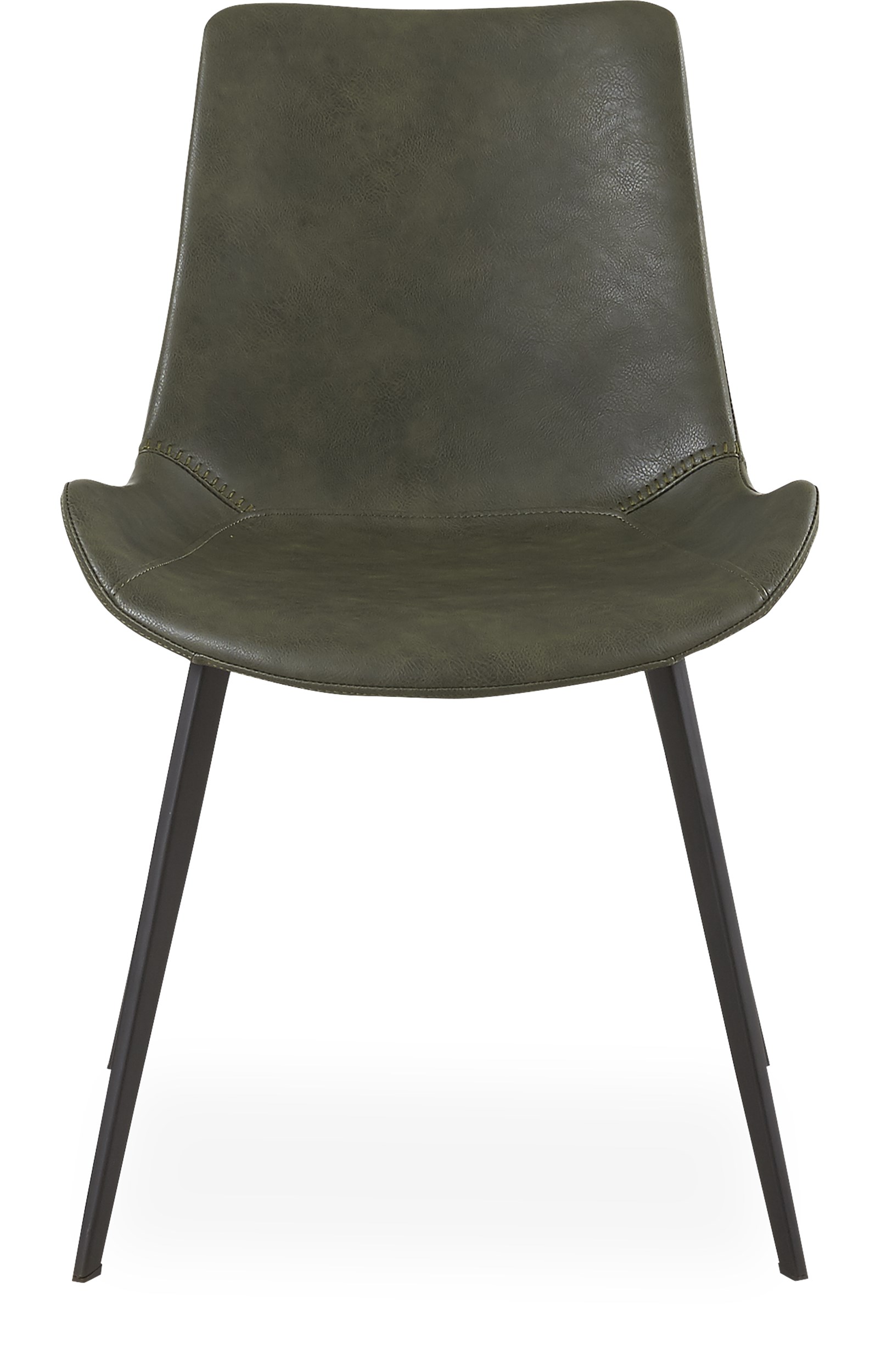 Hype Spisebordsstol - Sæde i Vintage grøn kunstlæder og ben i sortlakeret metal