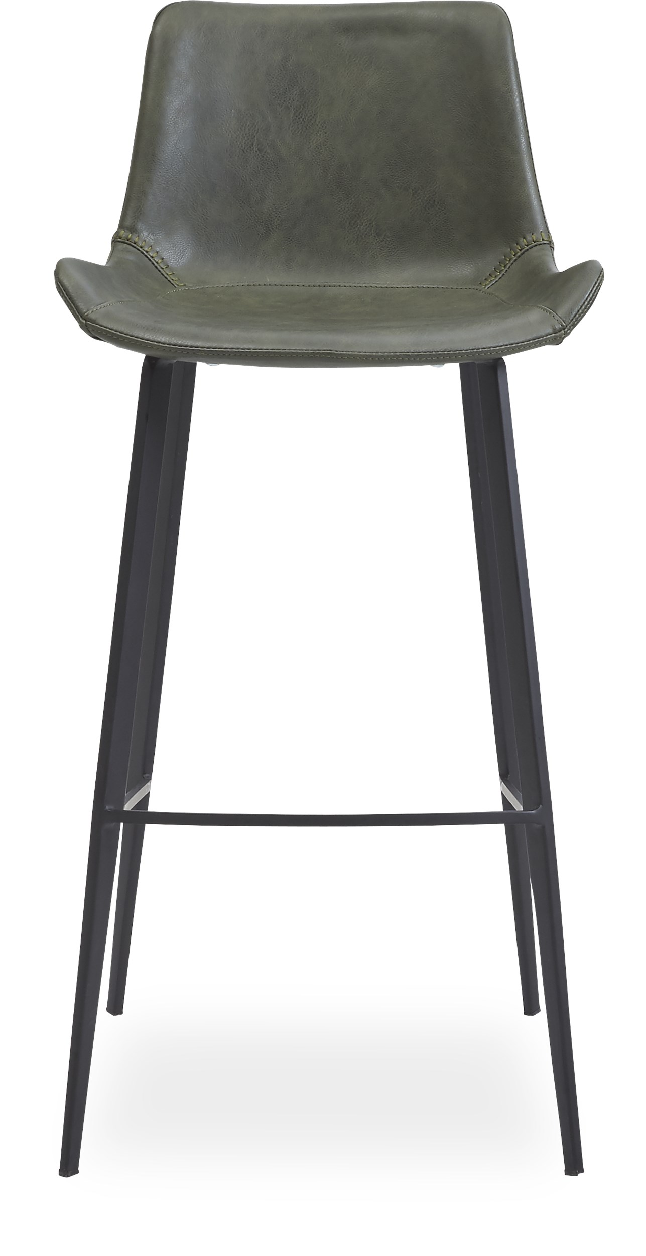 Hype Barstol - Sæde i Vintage grøn kunstlæder og ben i sortlakeret metal
