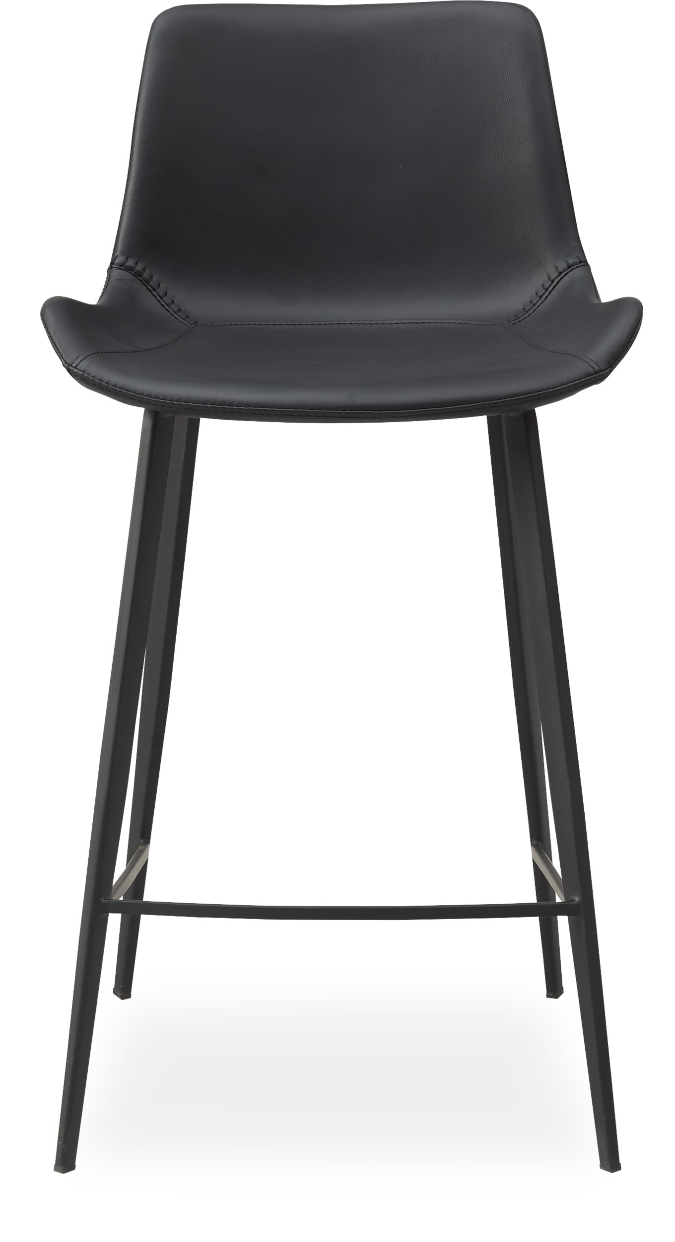 Hype Counterstol - Sæde i sort kunstlæder og ben i sortlakeret metal