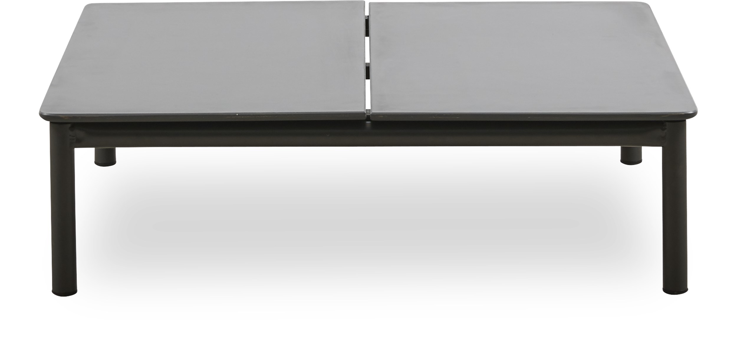 Horizon Loungebord 90 x 90 x 26 cm - Bordplade i FSC® duraboard grå og stel i mørkegrå aluminium