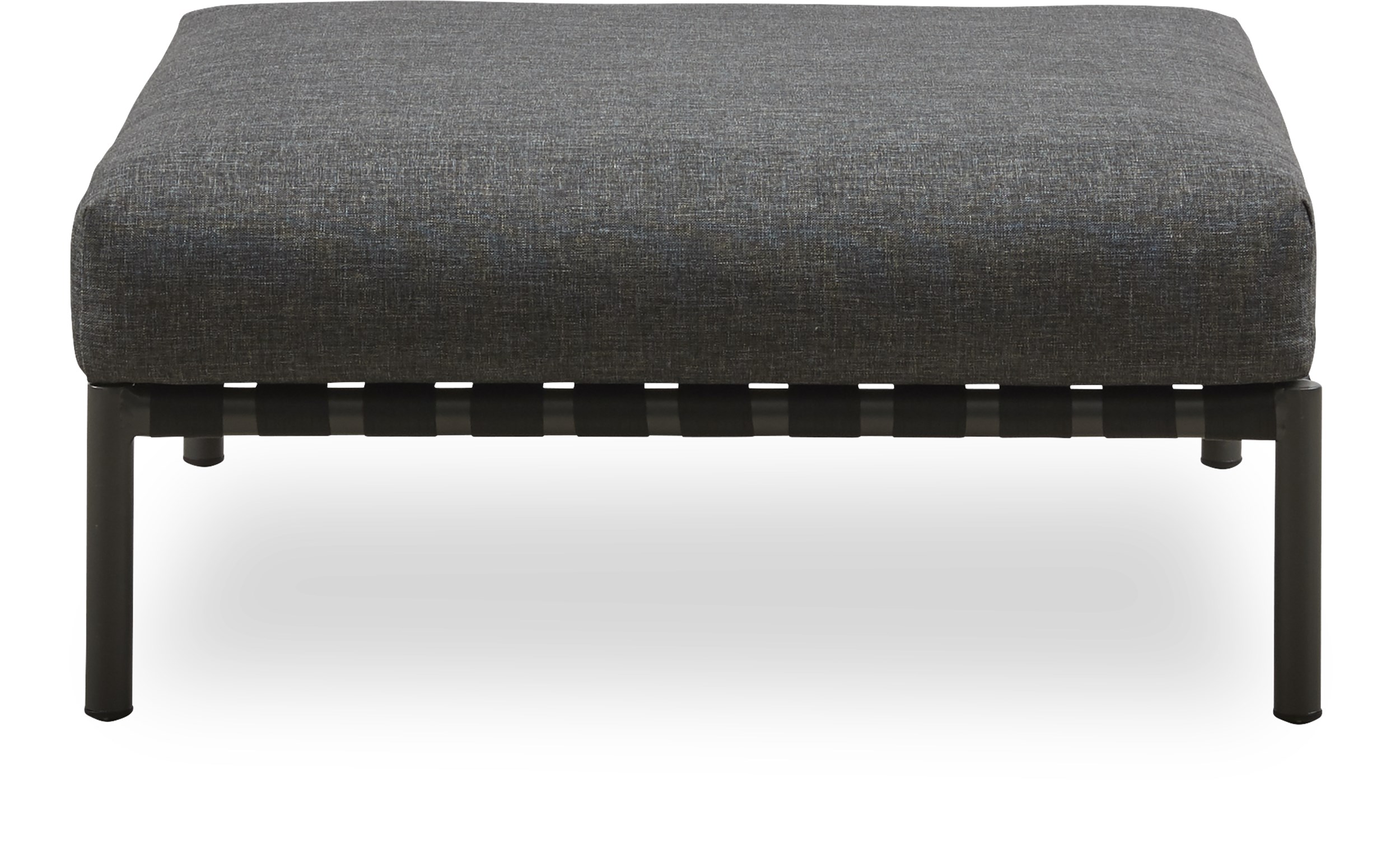 Horizon Loungepuf - Sæde i polyester strop flet, stel i aluminium og hynde i mørkegrå 190 g olefin