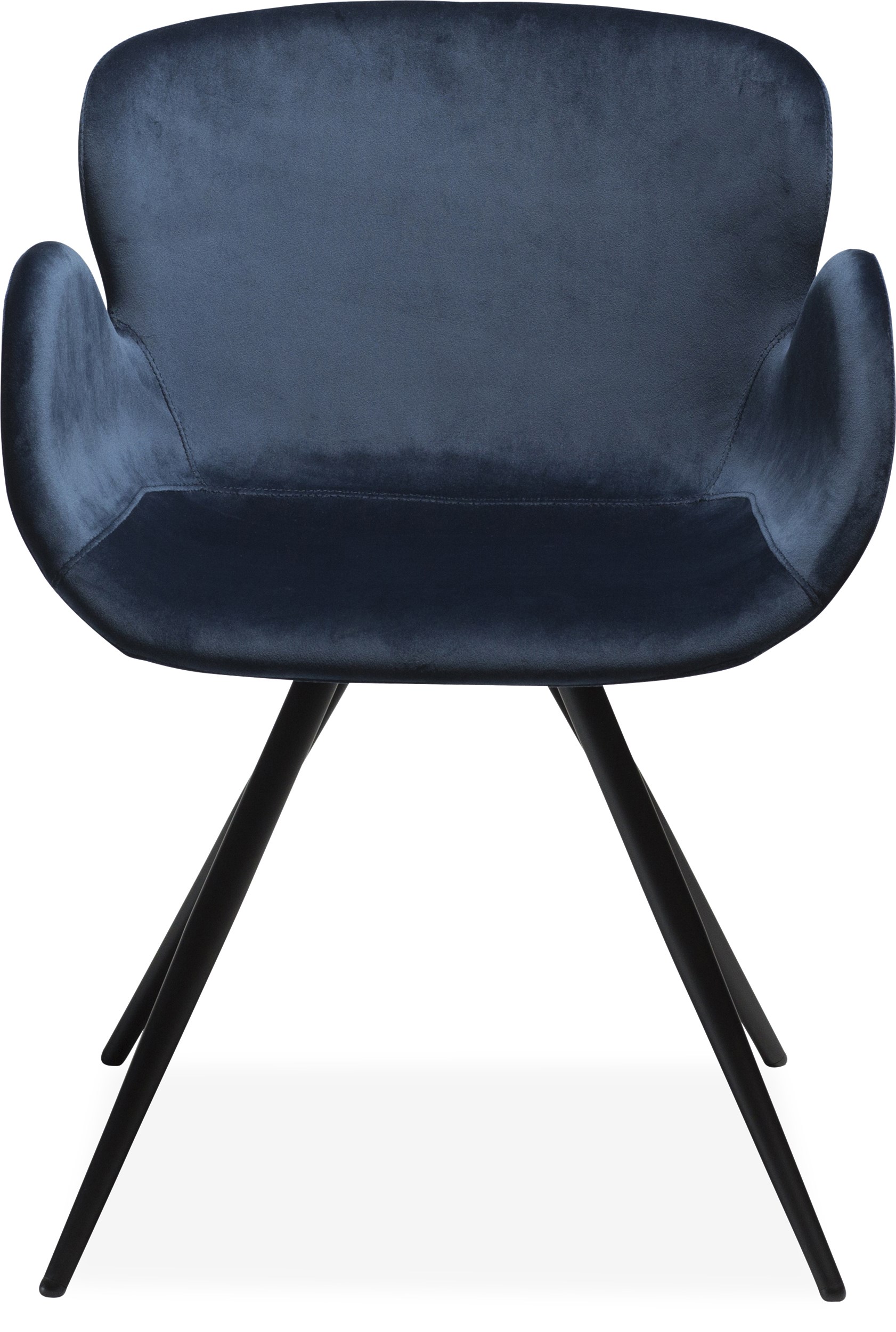 Deia Spisebordsstol - Sæde i midnight blue velour st og ben i sortlakeret metal