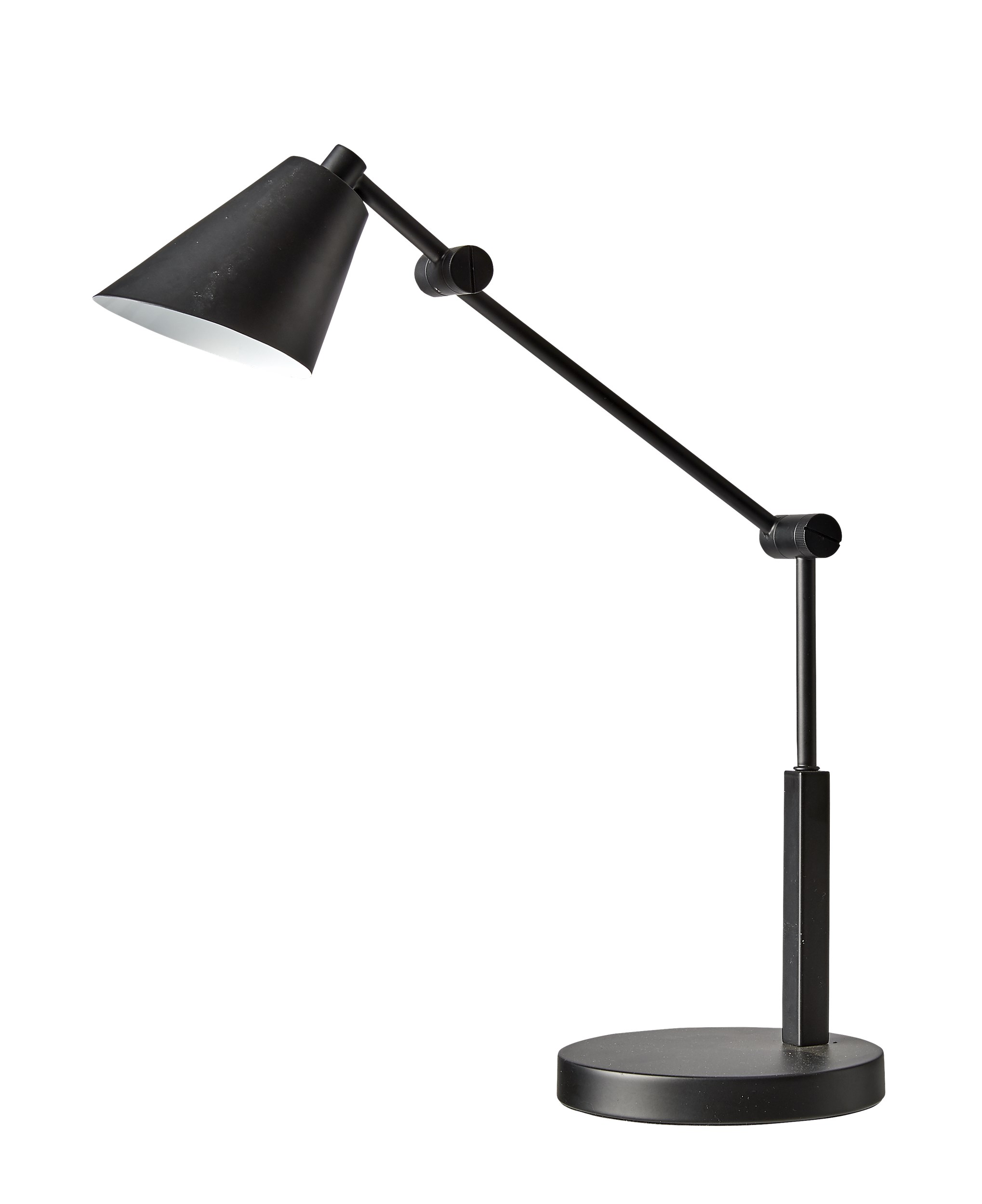 Chili Bordlampe 55 x 11 cm - Sort metalskærm og base og sort tekstilledning