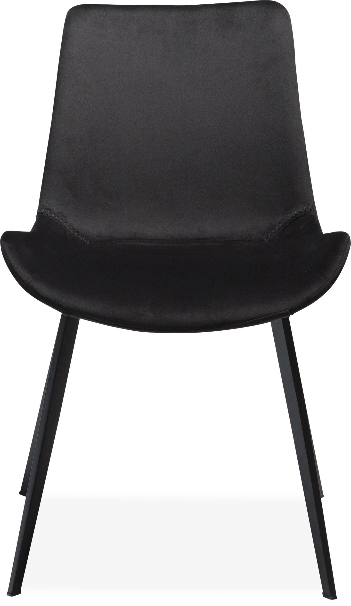 Hype Spisebordsstol - Sæde meteorite black velour st og ben i sortlakeret metal