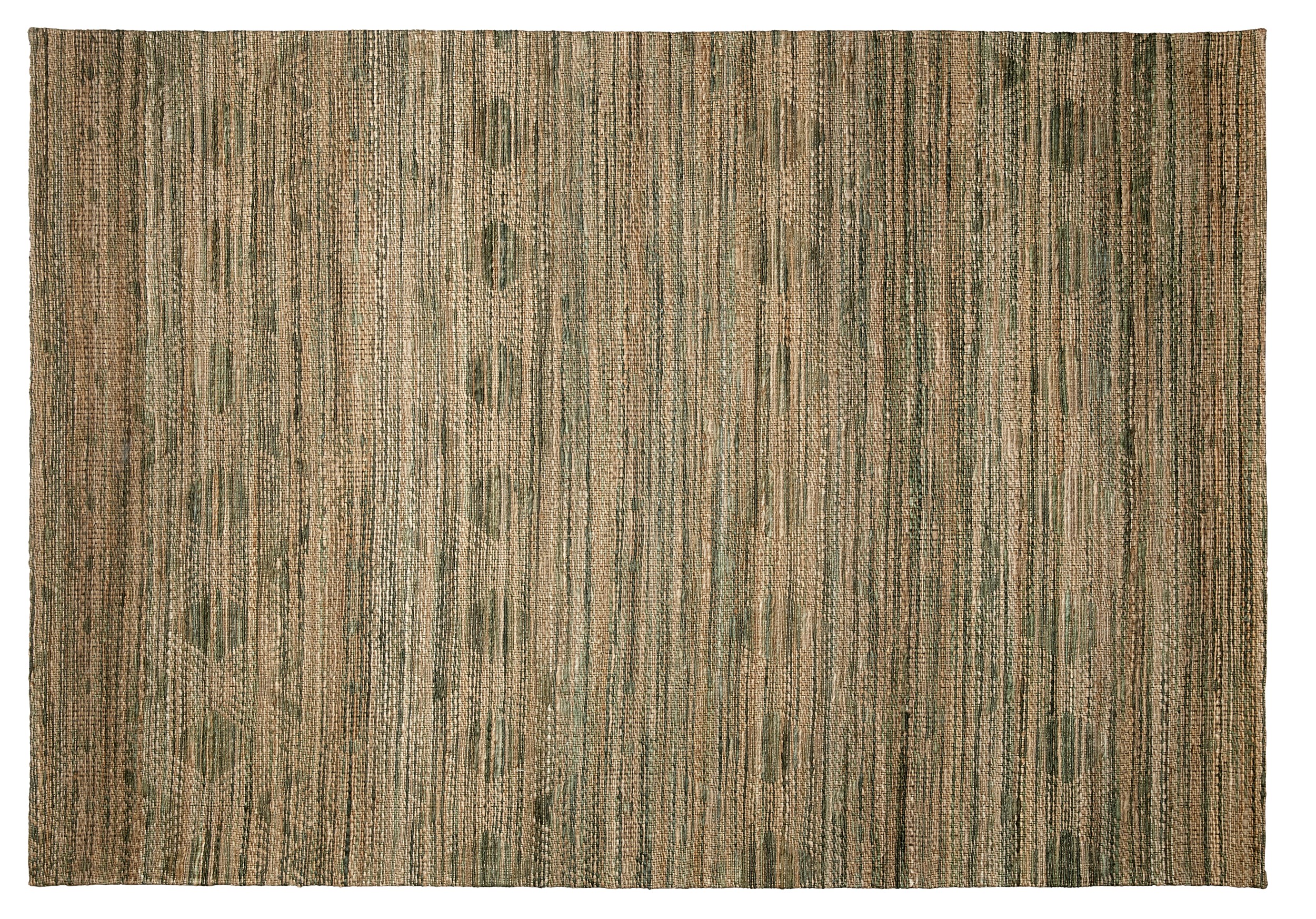 Larren Natur tæppe 170 x 240 cm - Grøn/naturfarvet jute og rudemønster