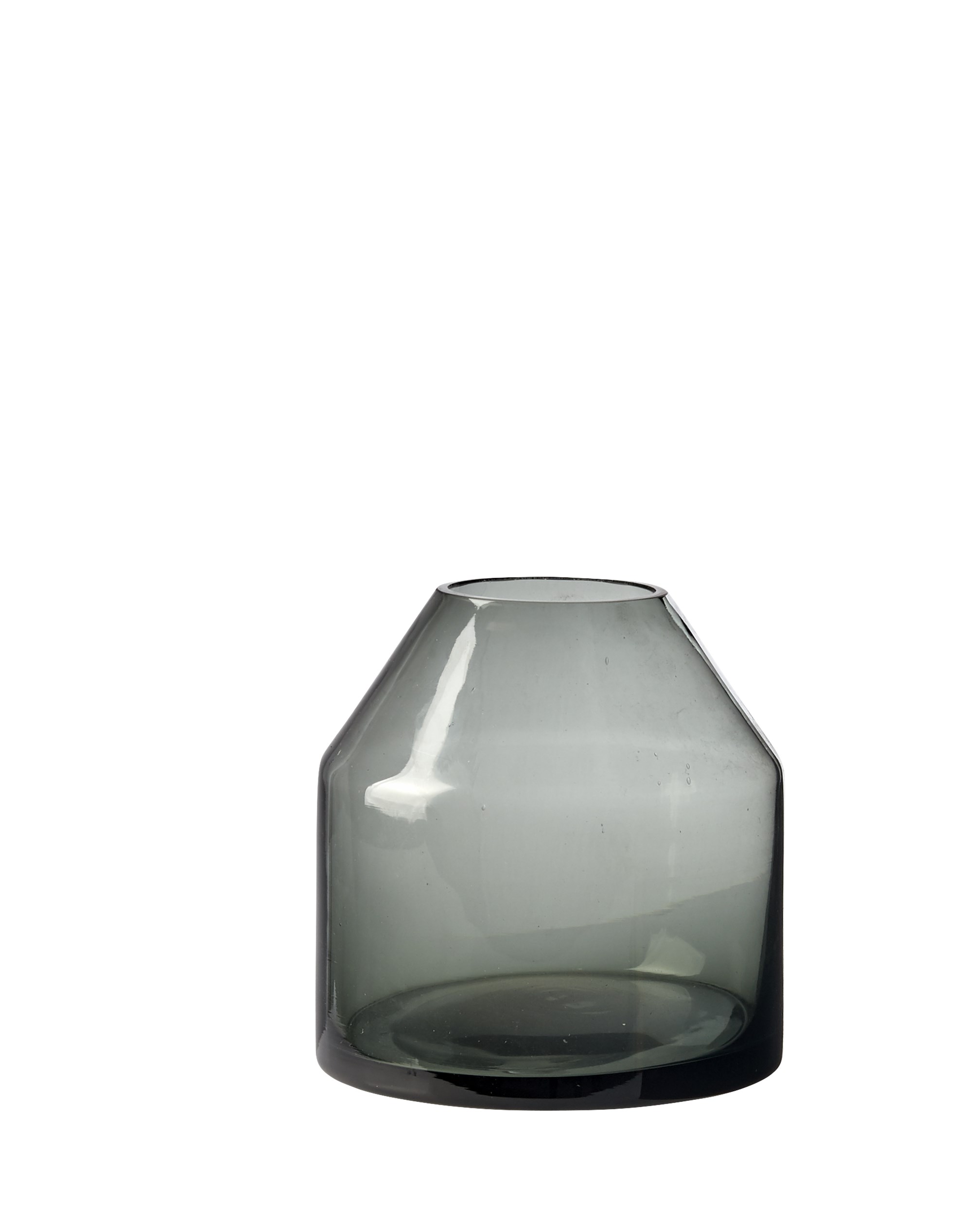 Farah vase 15 x 14,5 cm - Røgfarvet glas