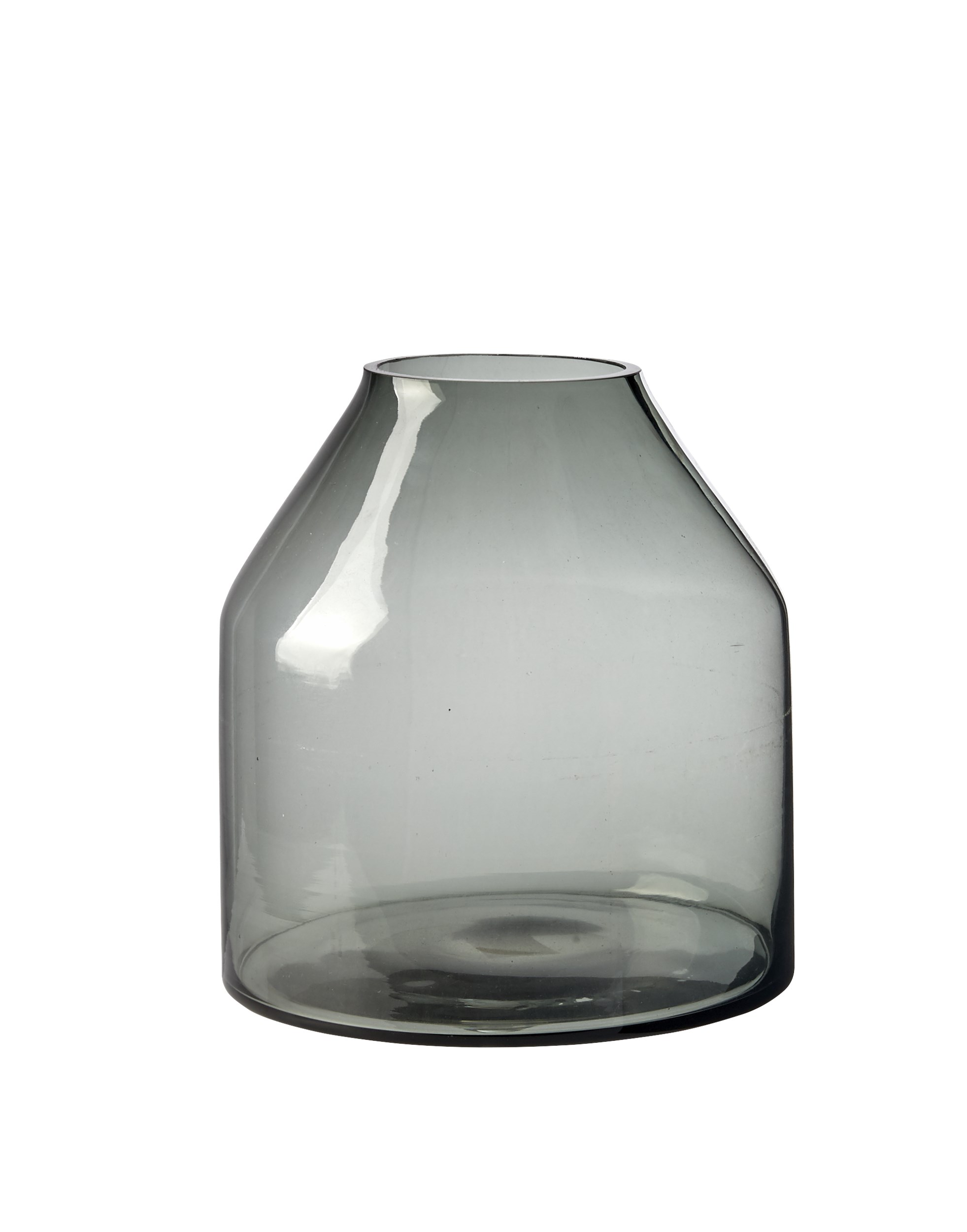 Farah vase 20 x 19 cm - Røgfarvet glas