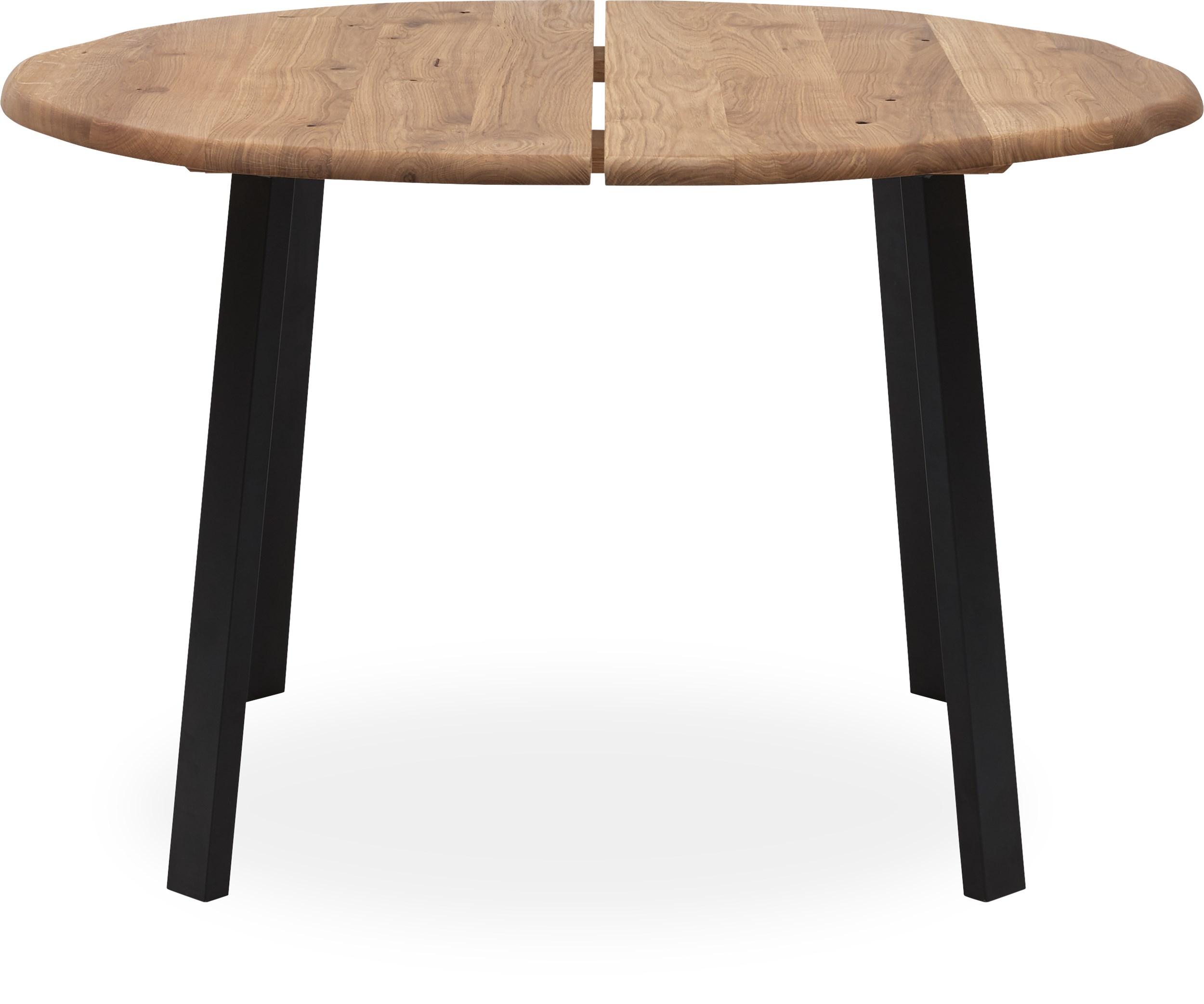 True Spisebord 120 x 75 cm - Massiv naturolieret eg og ben i sort pulverlakeret metal