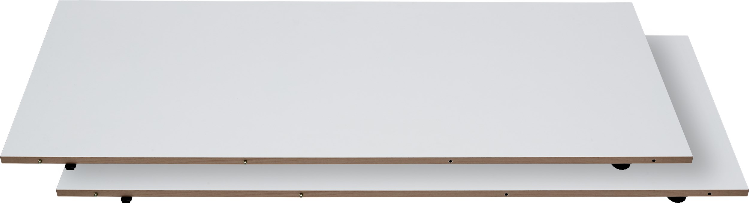 Besalu Tillægsplade 49 x 130 cm - Hvid melamin, kant i hvidpigmenteret lakeret eg og 2 stk.