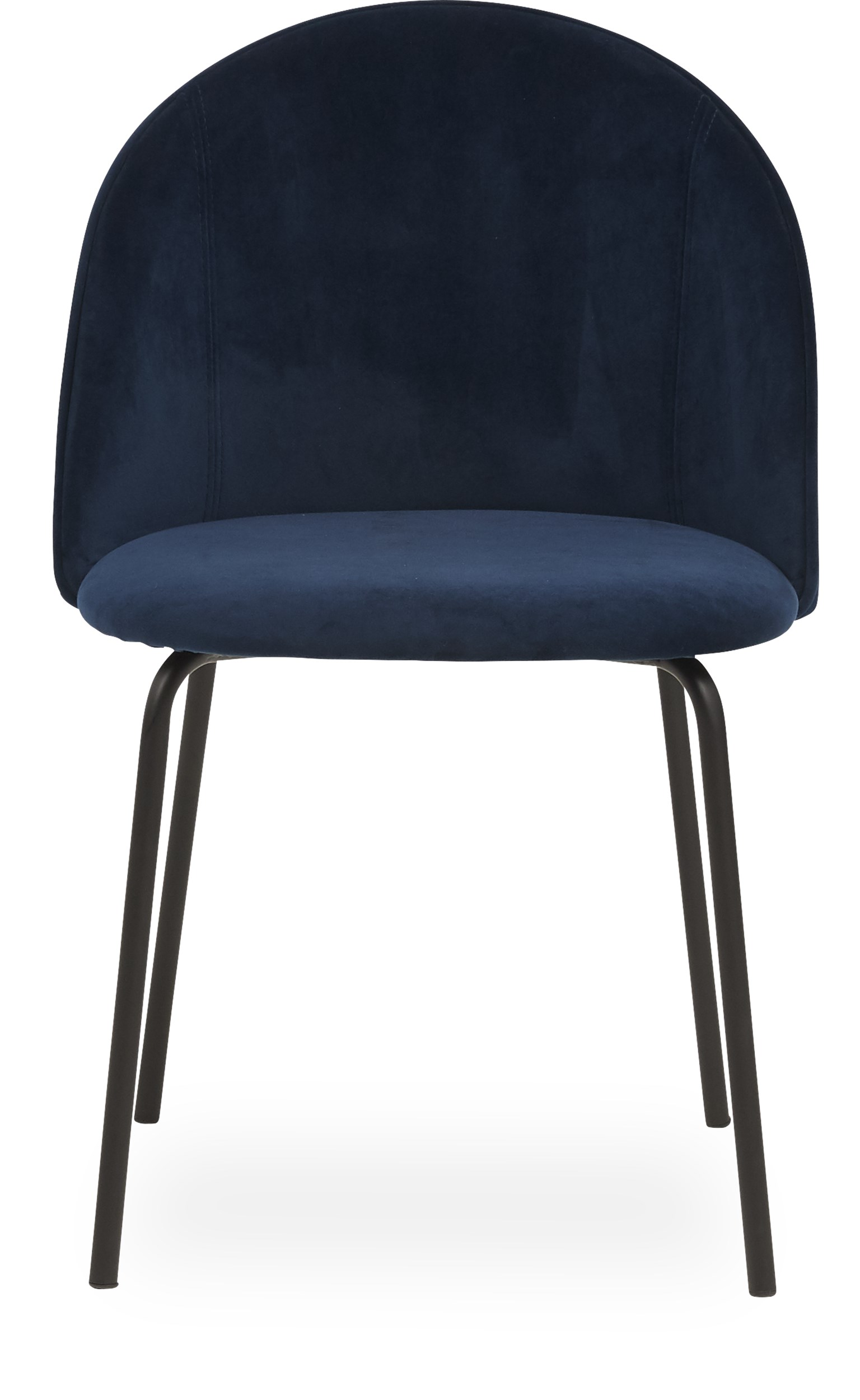 Barnes Spisebordsstol - Sæde i navy blue velour og ben i sort pulverlakeret metal