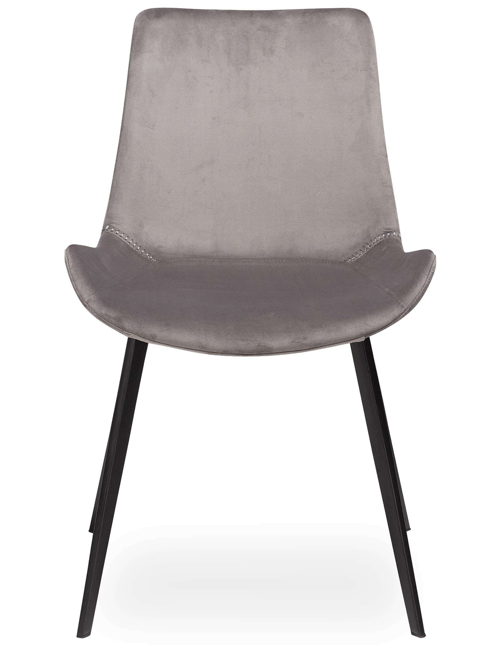 Hype Spisebordsstol - Sæde i alu velour stof og ben i sortlakeret metal