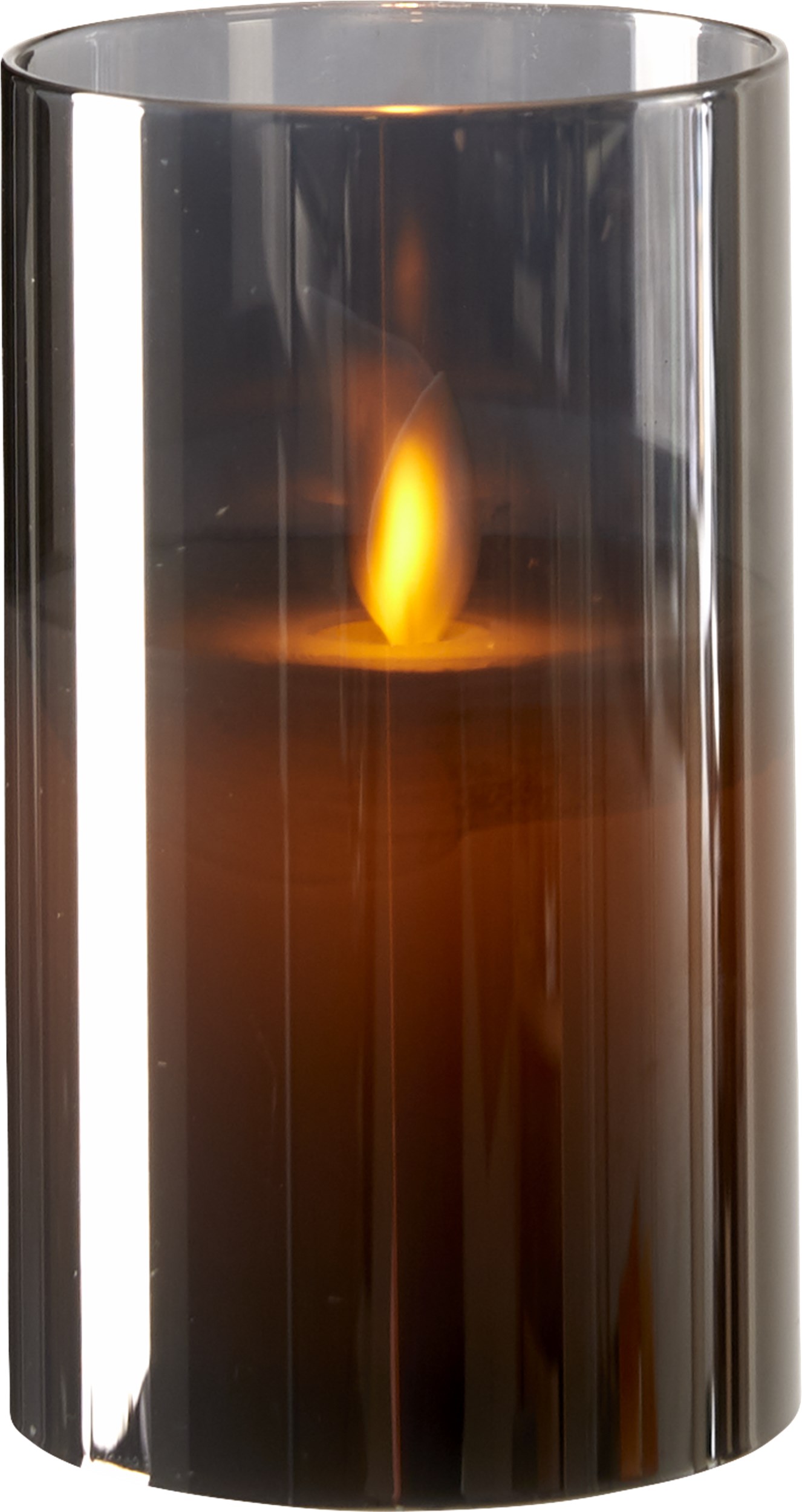 Joy LED Lanterne 13 x 8 cm - Smoke glas med LED lys og bevægelig flamme