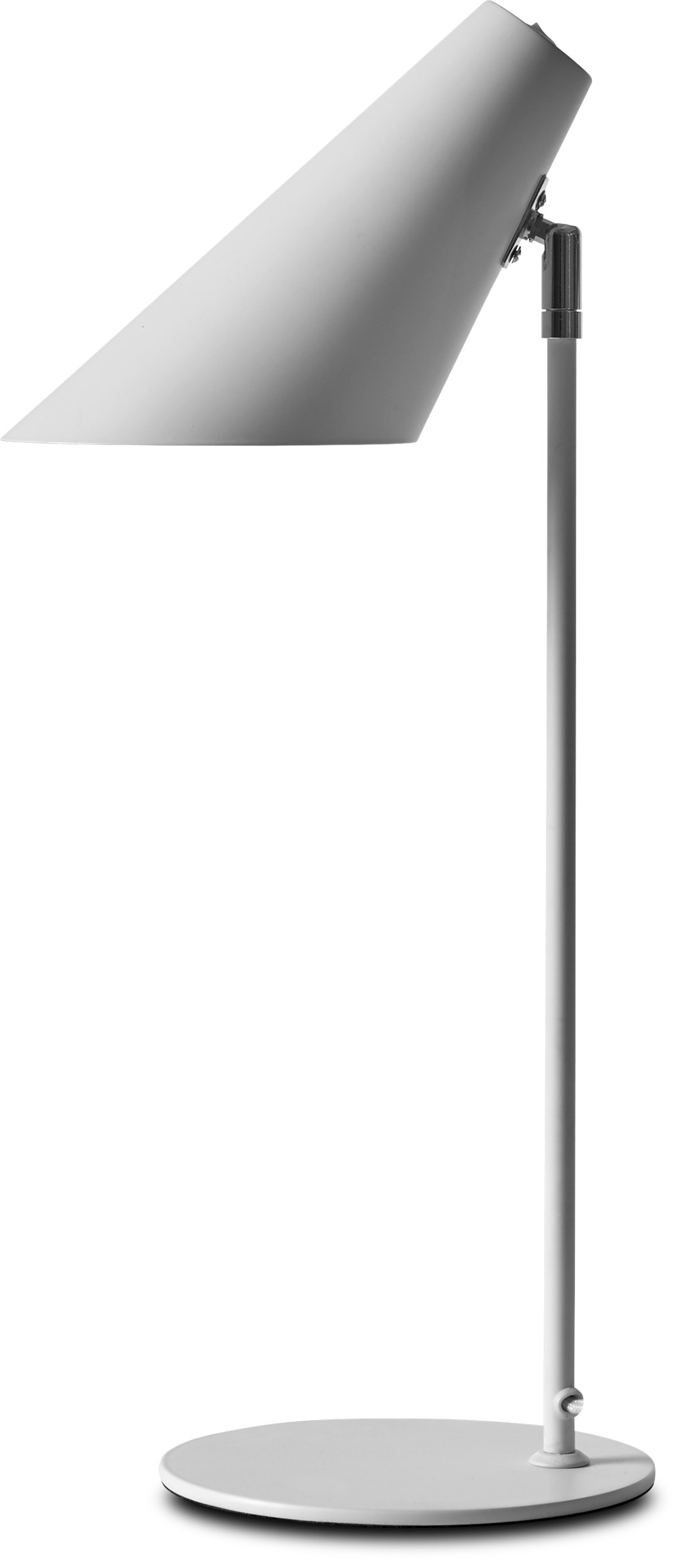 Cale Bordlampe 50 x 15,5 cm - Hvid metalskærm/base, stang i hvid/krom og hvid tekstilledning