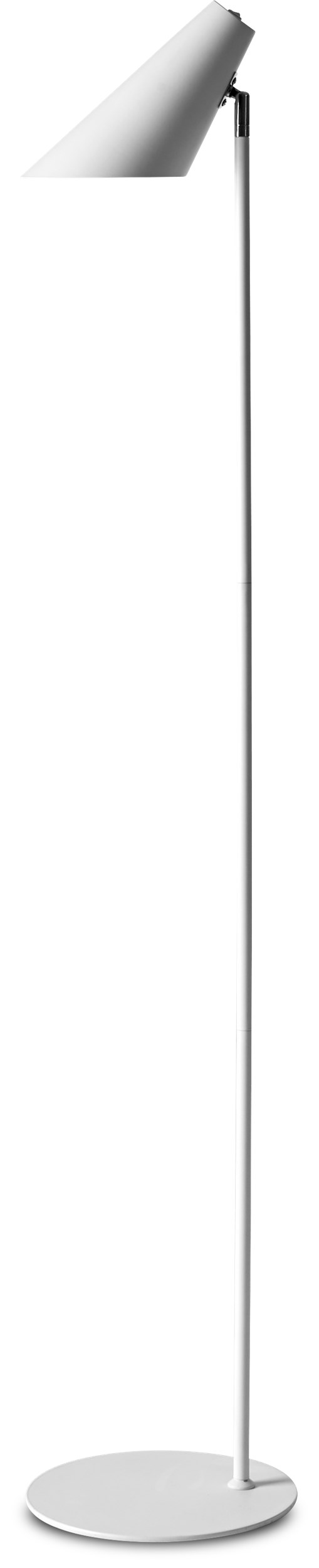 Cale Gulvlampe 135 x 15,5 cm - Hvid metalskærm/base, stang i hvid/krom og hvid tekstilledning