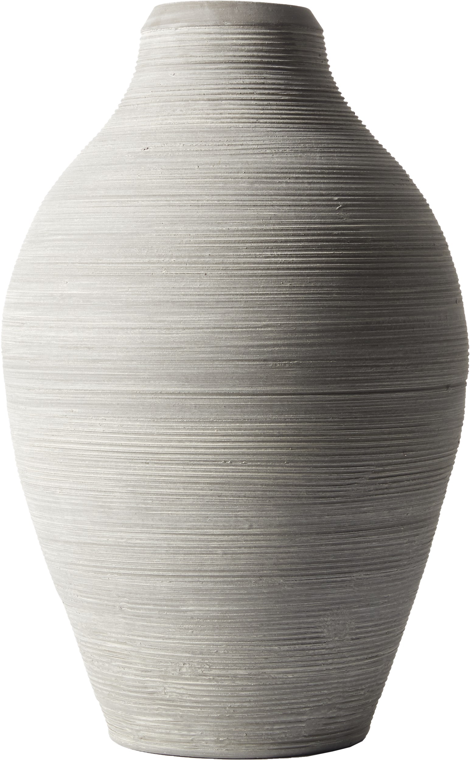 Gordo Vase 50 x 31 cm - Grå/brun riflet terracotta