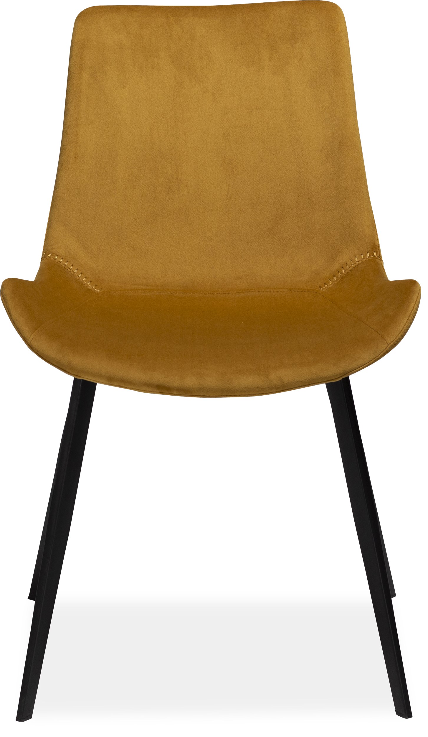 Hype Spisebordsstol - sæde i mustard yellow velour og ben i sortlakeret metal