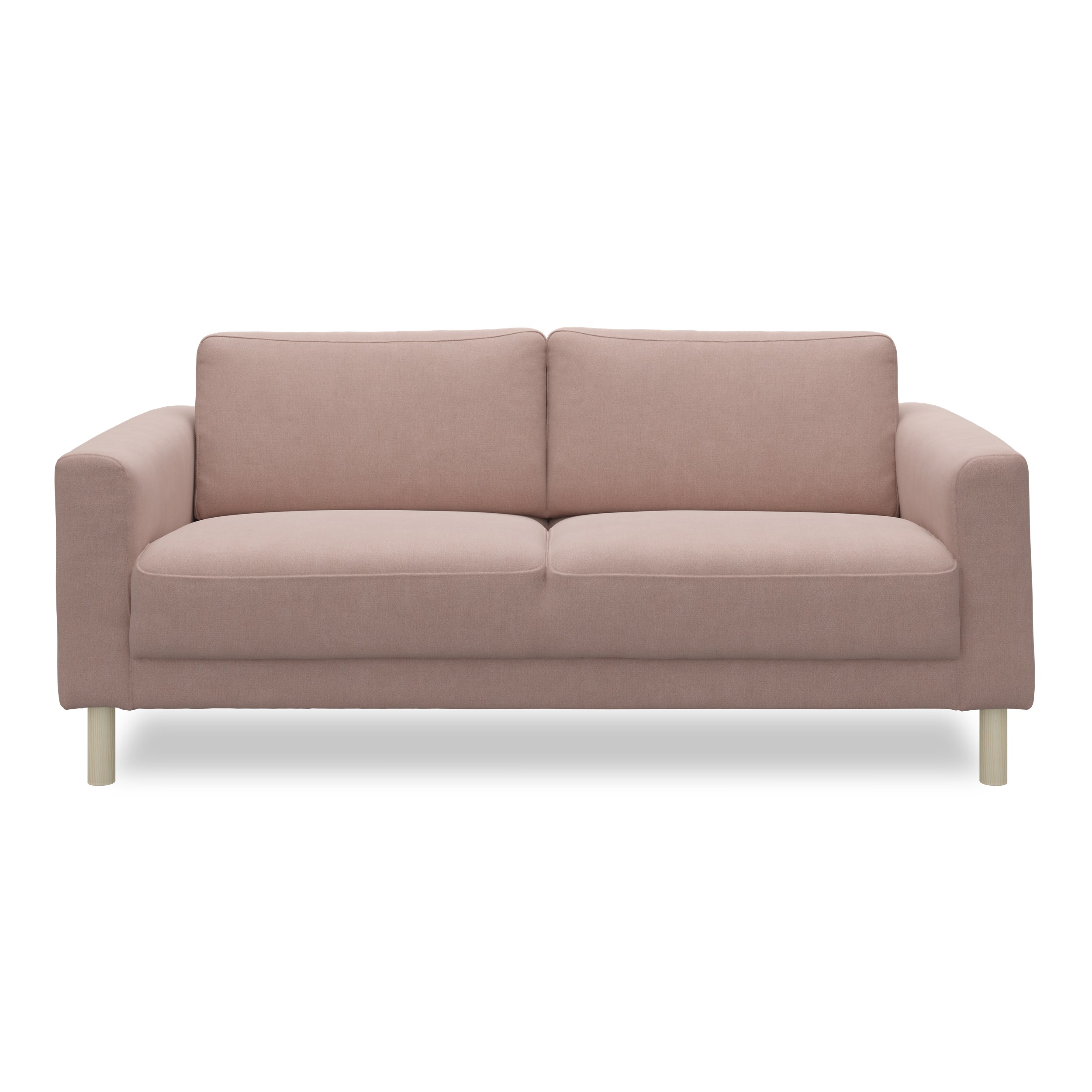 Cleveland 2 pers. Sofa - Soft 452 Rose stof, Ben i hvidolieret fyrretræ og sæde i polyetherskum, ryg i polyetherskum