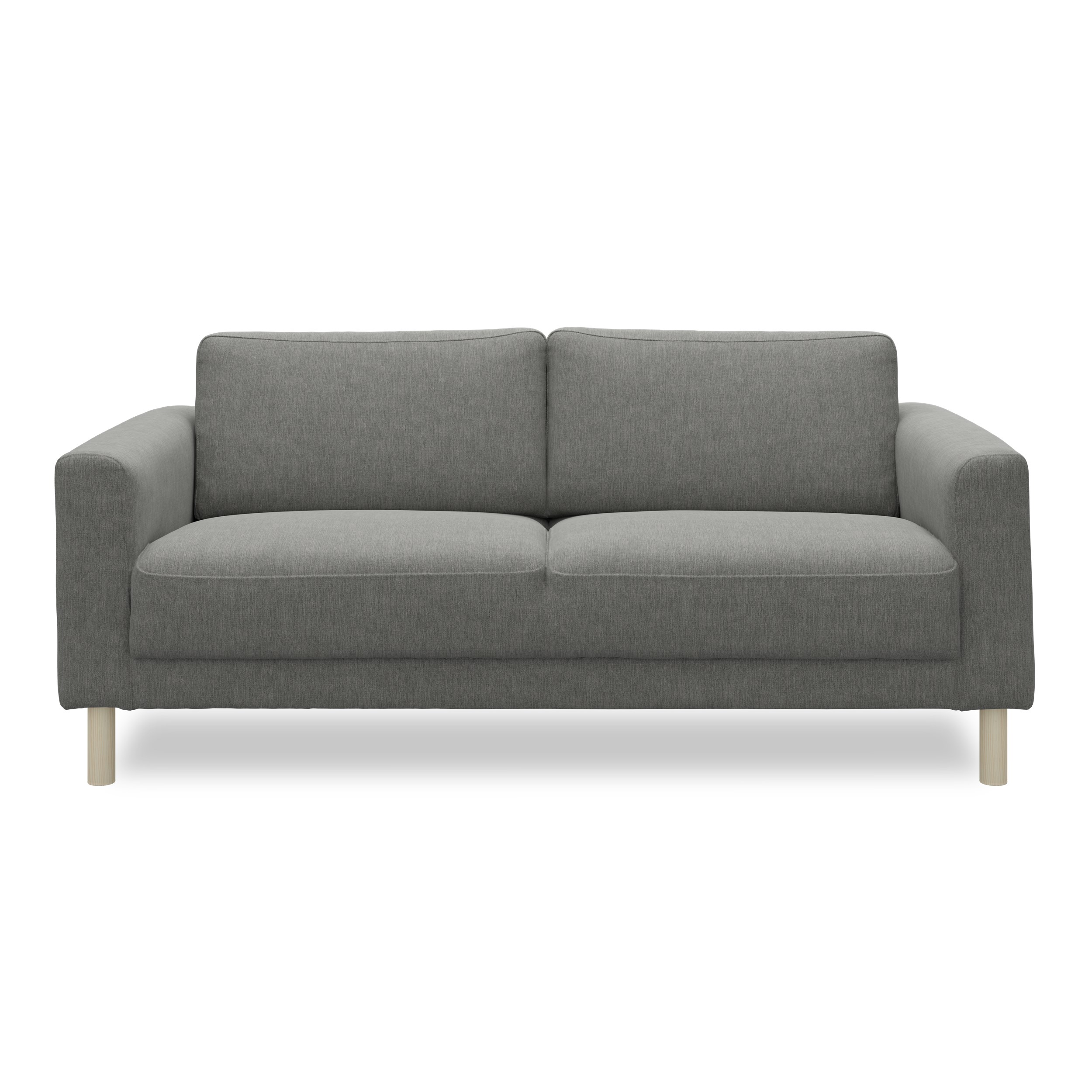 Cleveland 2 pers. Sofa - Soft 450 Grey stof, Ben i hvidolieret fyrretræ og sæde i polyetherskum, ryg i polyetherskum