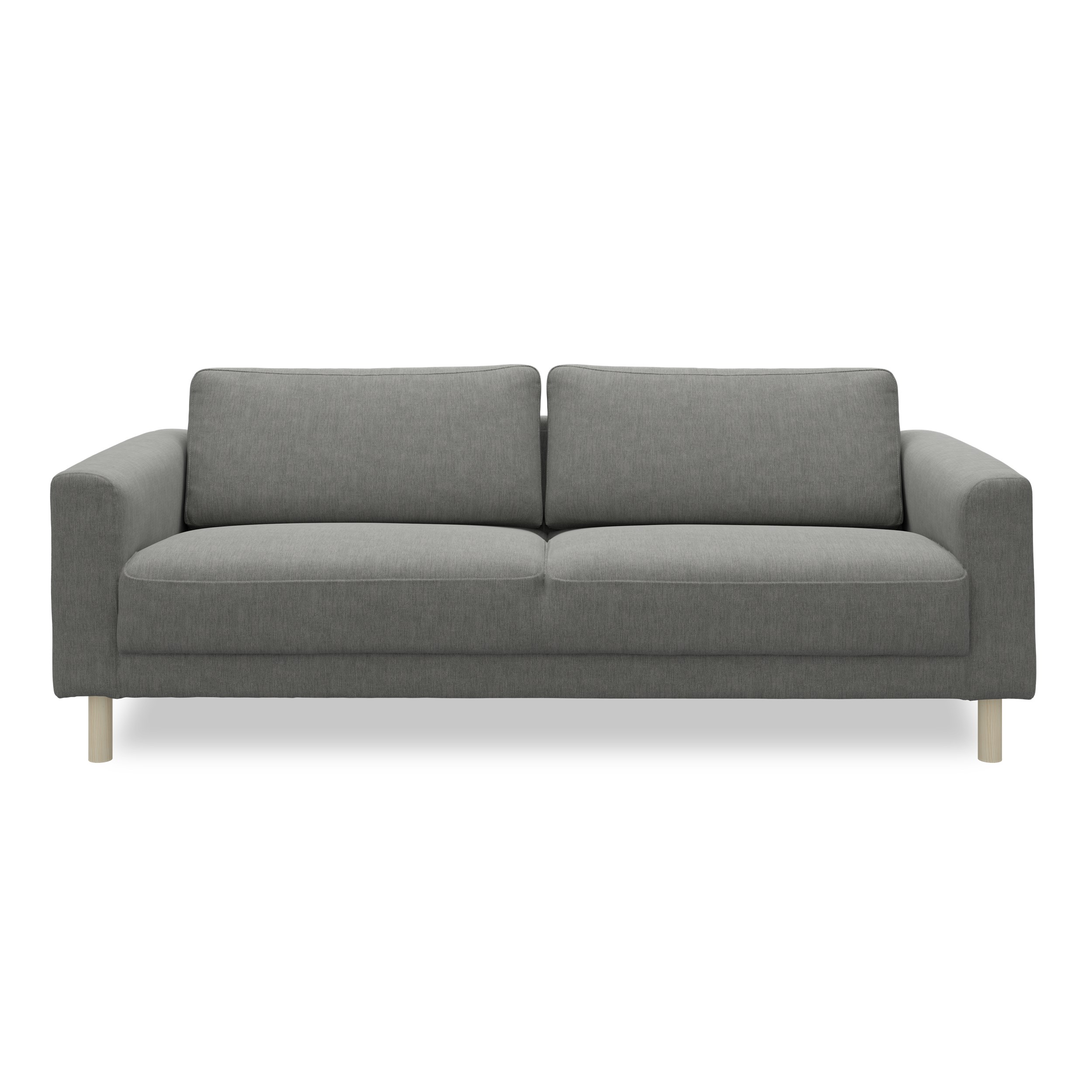 Cleveland 3 pers Sofa - Soft 450 Grey stof, Ben i hvidolieret fyrretræ og sæde i polyetherskum, ryg i polyetherskum