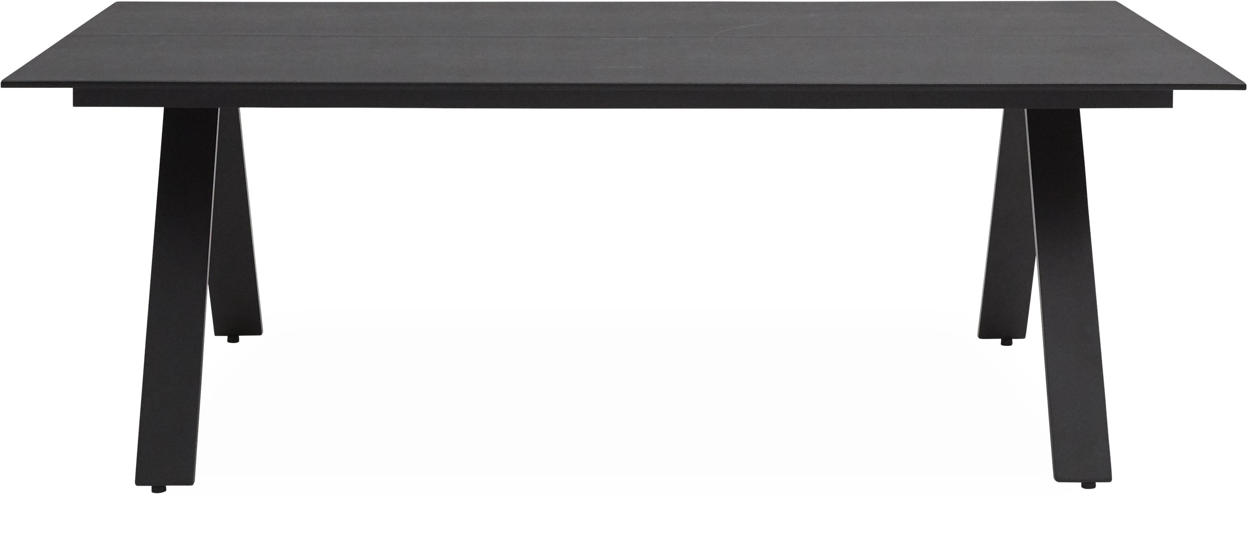 Cunio Havebord 210 x 100 x 75 cm - Bordplade i sort polywood og stel i sort pulverlakeret aluminium