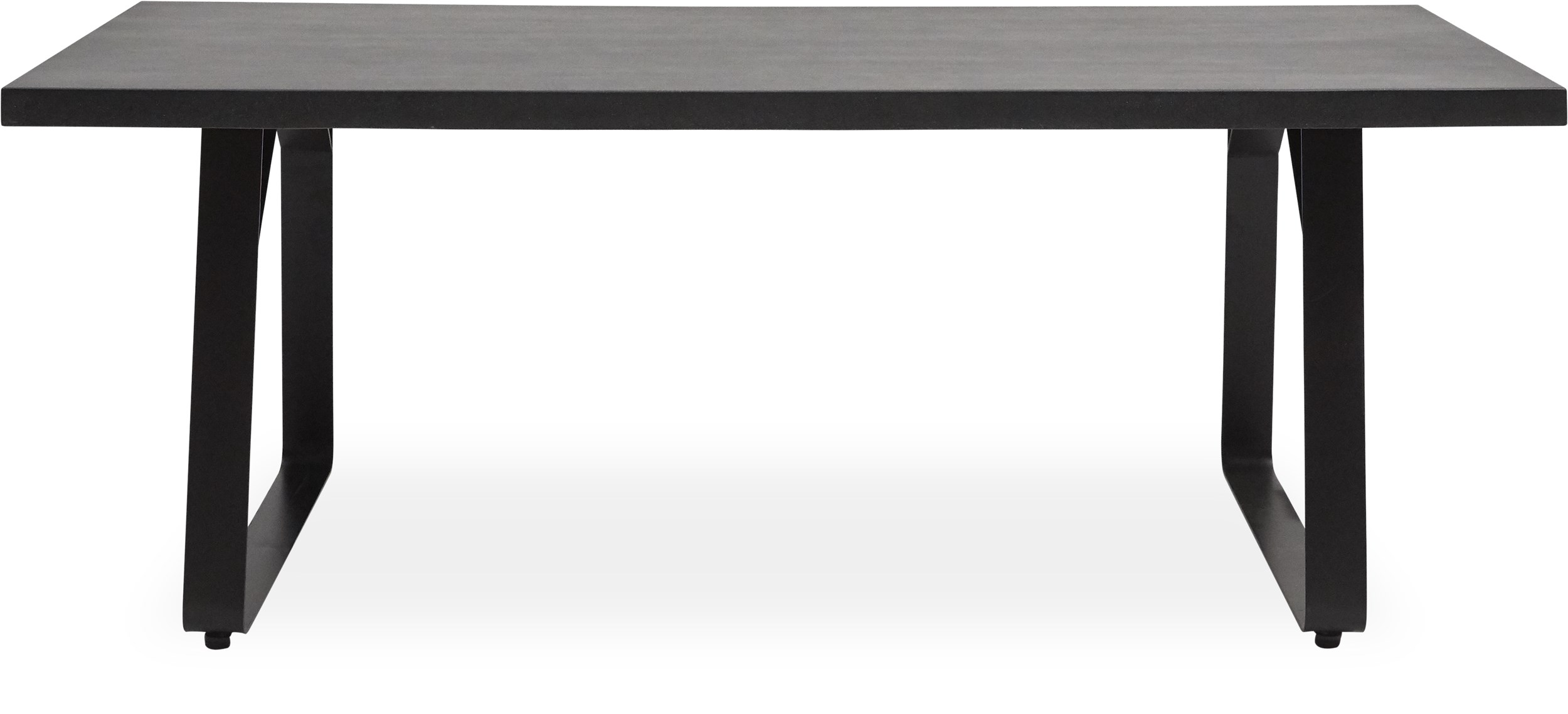 Milford Havebord 200 x 90 x 75 cm - Bordplade i mørkegrå polystone og stel i galvaniseret sort pulverlakeret metal