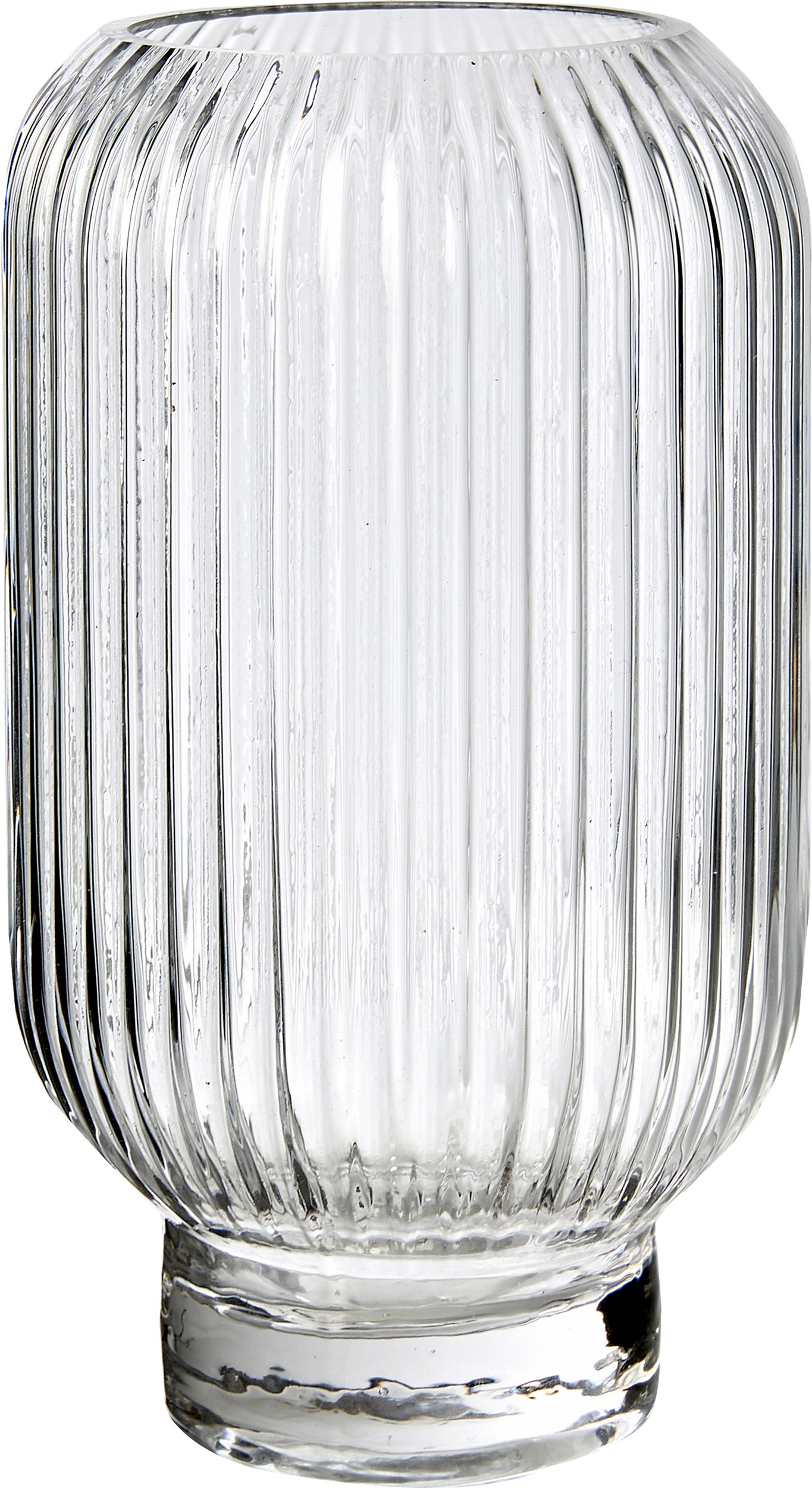 Jinx Vase 21,5 x 12 cm - Klar glas og rillet mønster