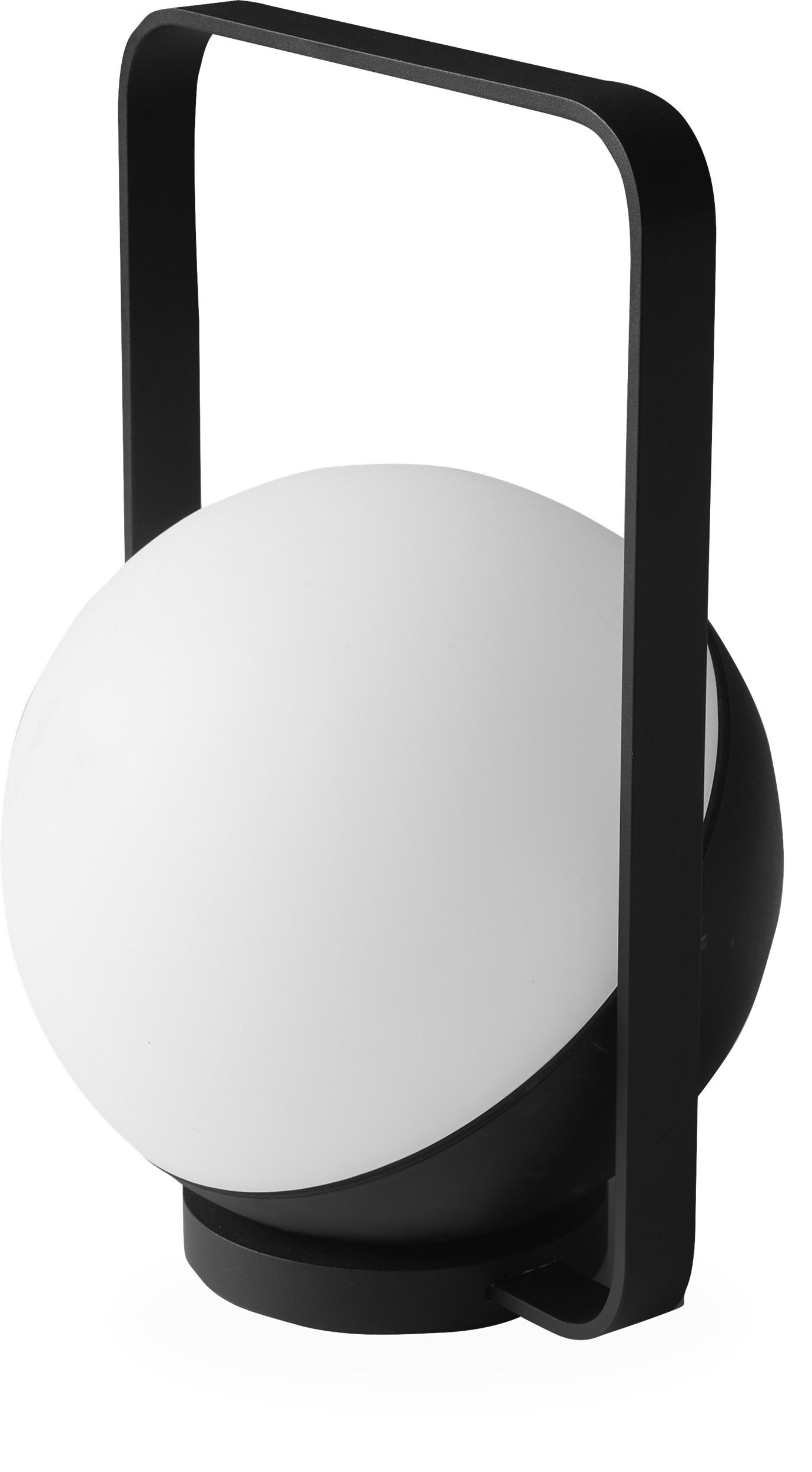 Dione Udendørslampe 18 x 28,4 x 19,4 cm - Skærm i hvid/sort plast og vendbart håndtag i mat sort metal
