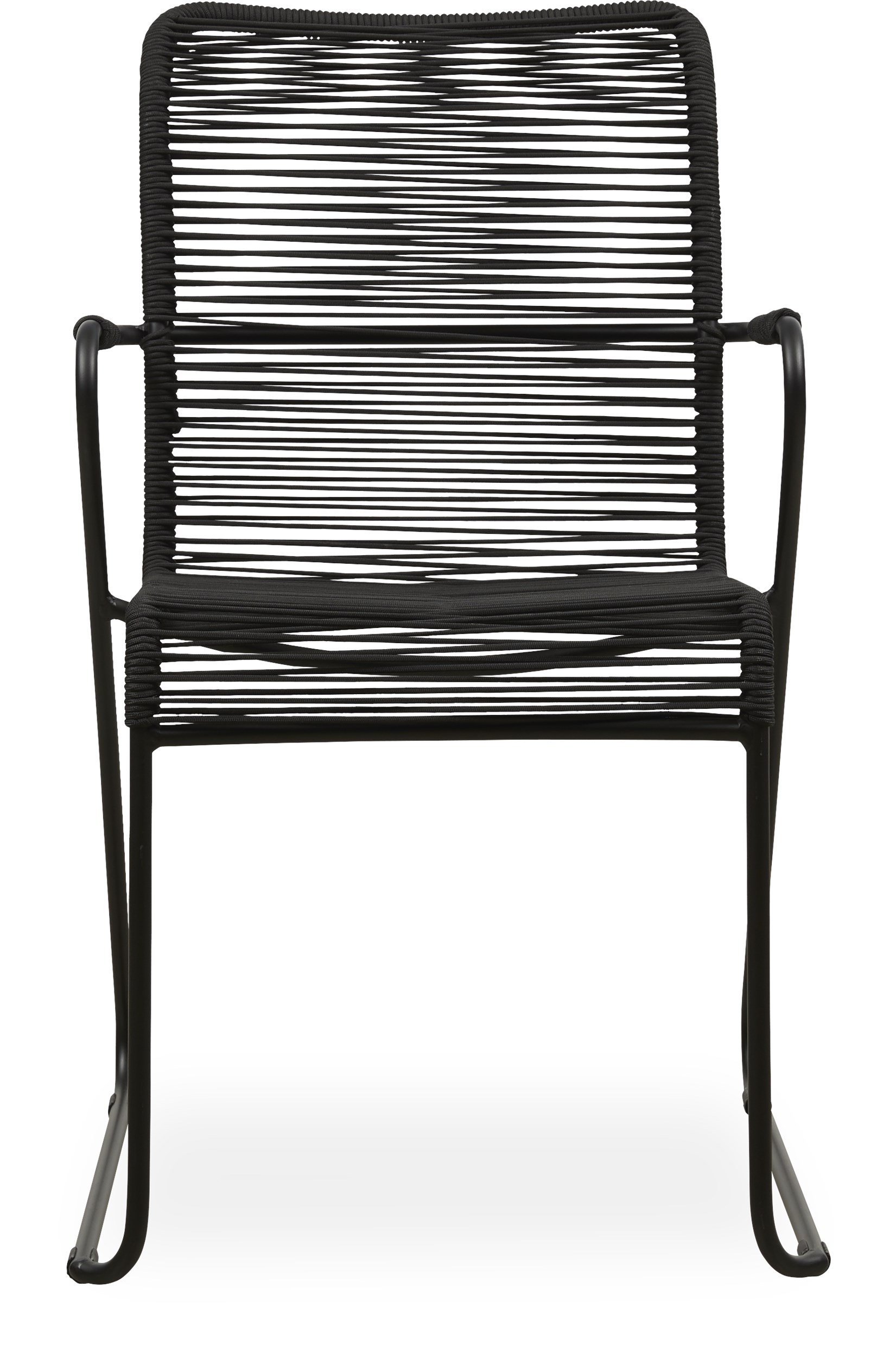 Branco Havestol - Sæde ryg i sort reb og stel i sortmalet stål