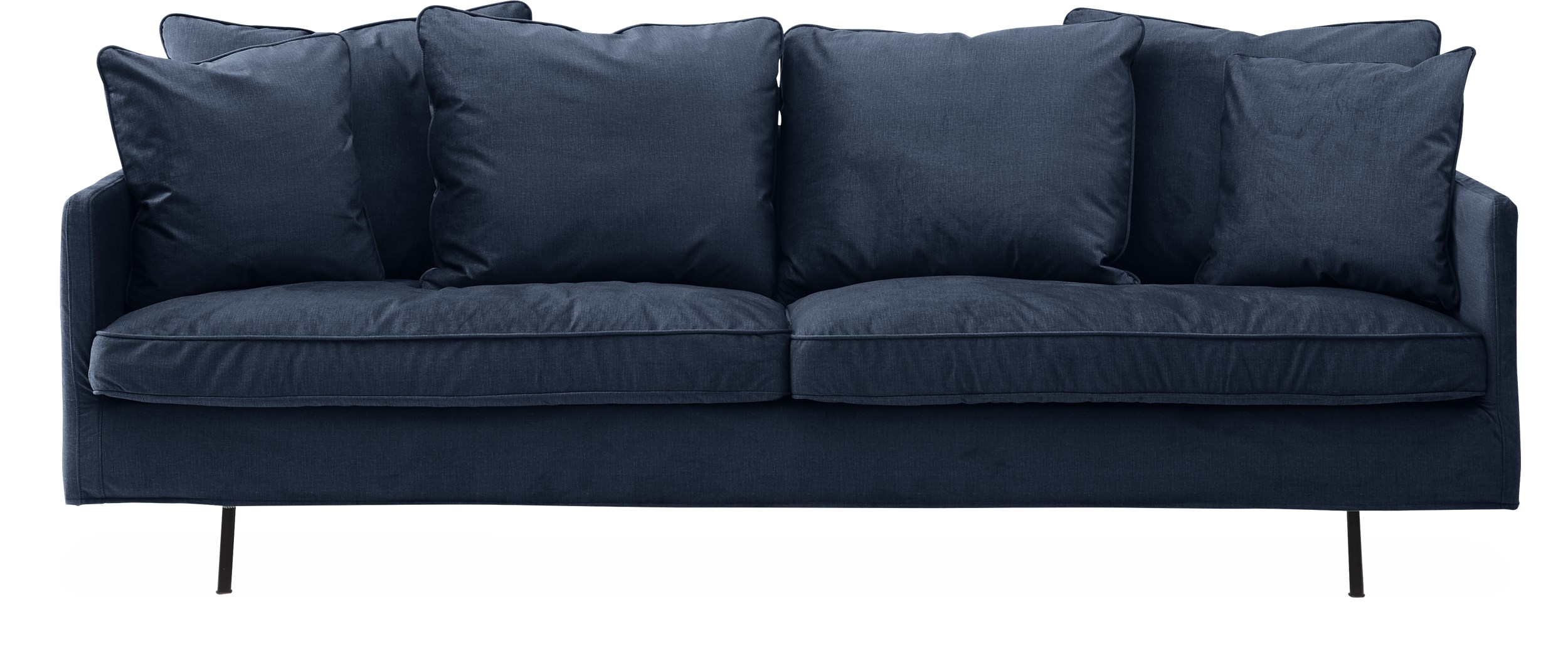 Julia Lux 3 pers. XL Sofa - ben i sortlakeret metal og sæde i koldskum med dun, ryg i dungranulat