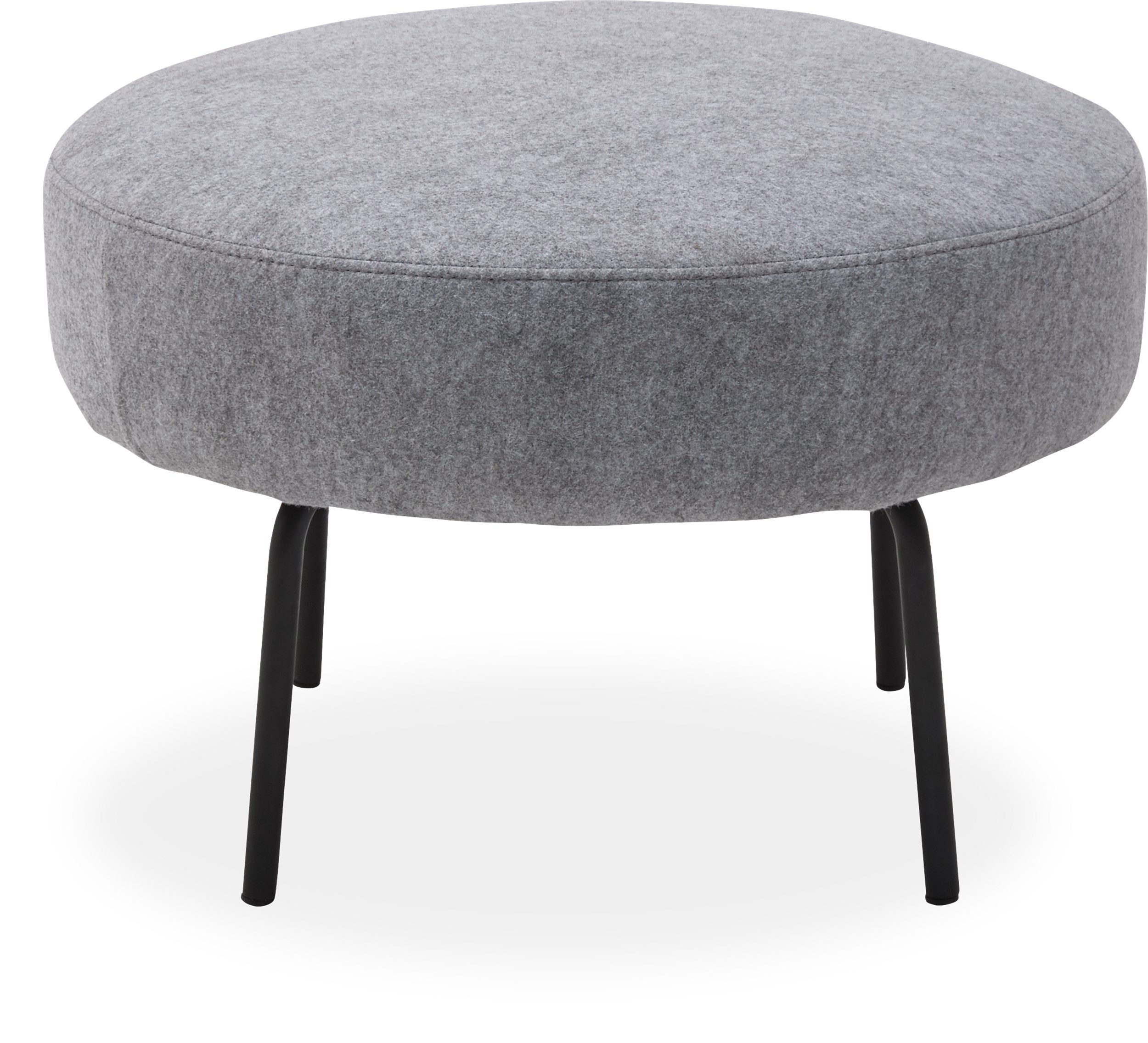 Bern Sofa puf - lys grå uldfilt og ben i sortlakeret metal