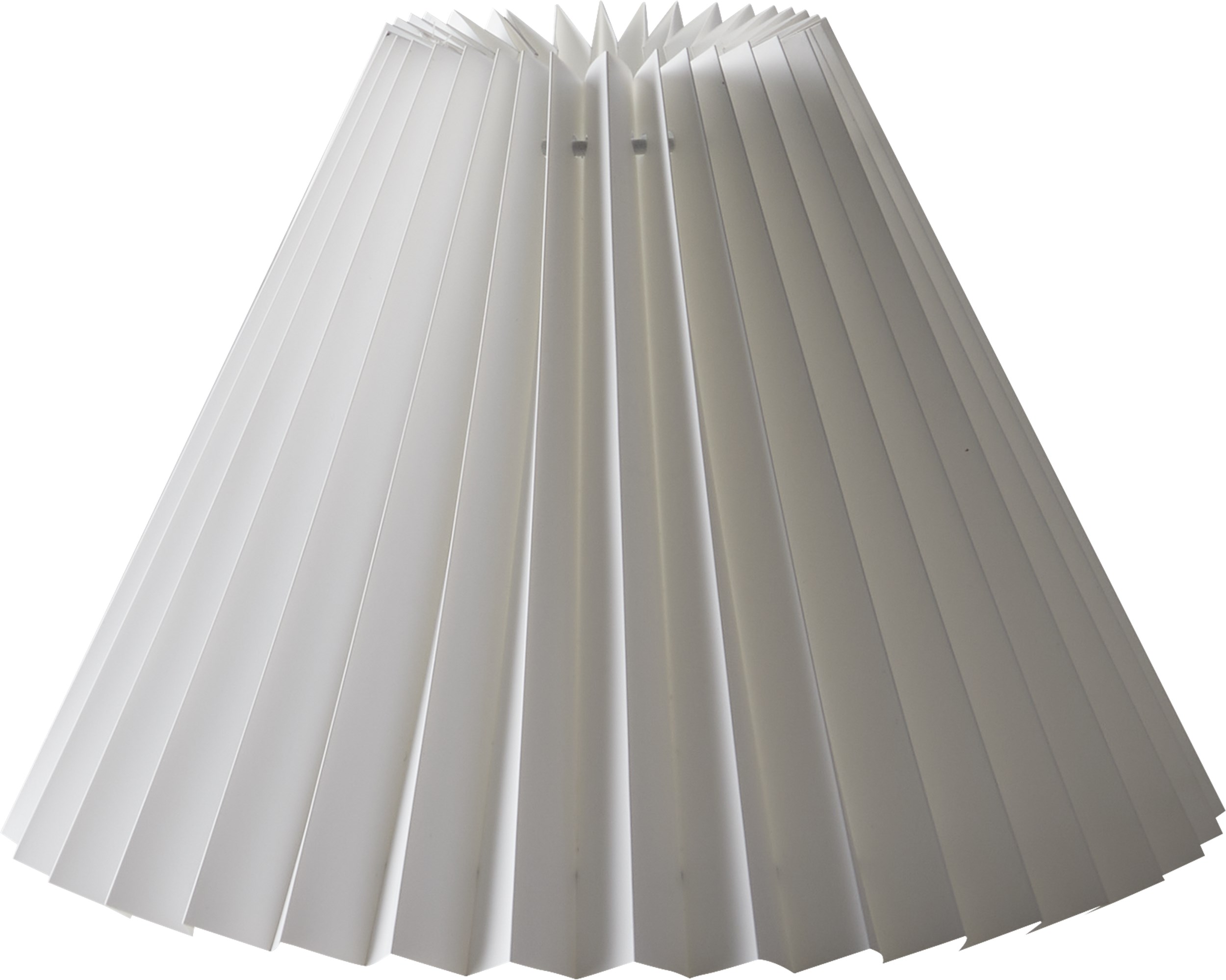 Solo Lampeskærm 17 x 26,5 cm - Hvid stof plisséskærm og inderskærm i hvid folie