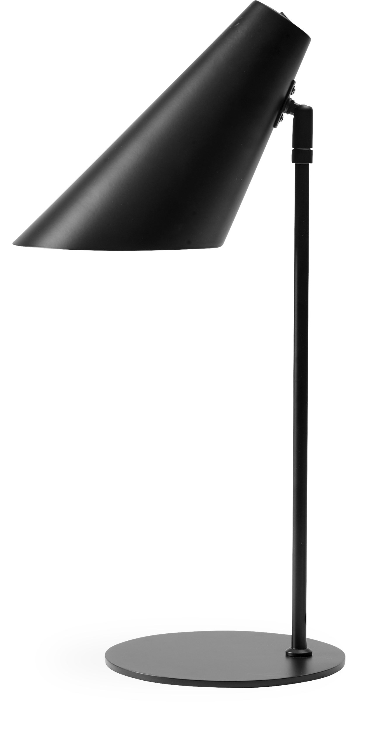 Cale Bordlampe 50 x 15,5 cm - Sort metalskærm/base, stang i sort og sort tekstilledning