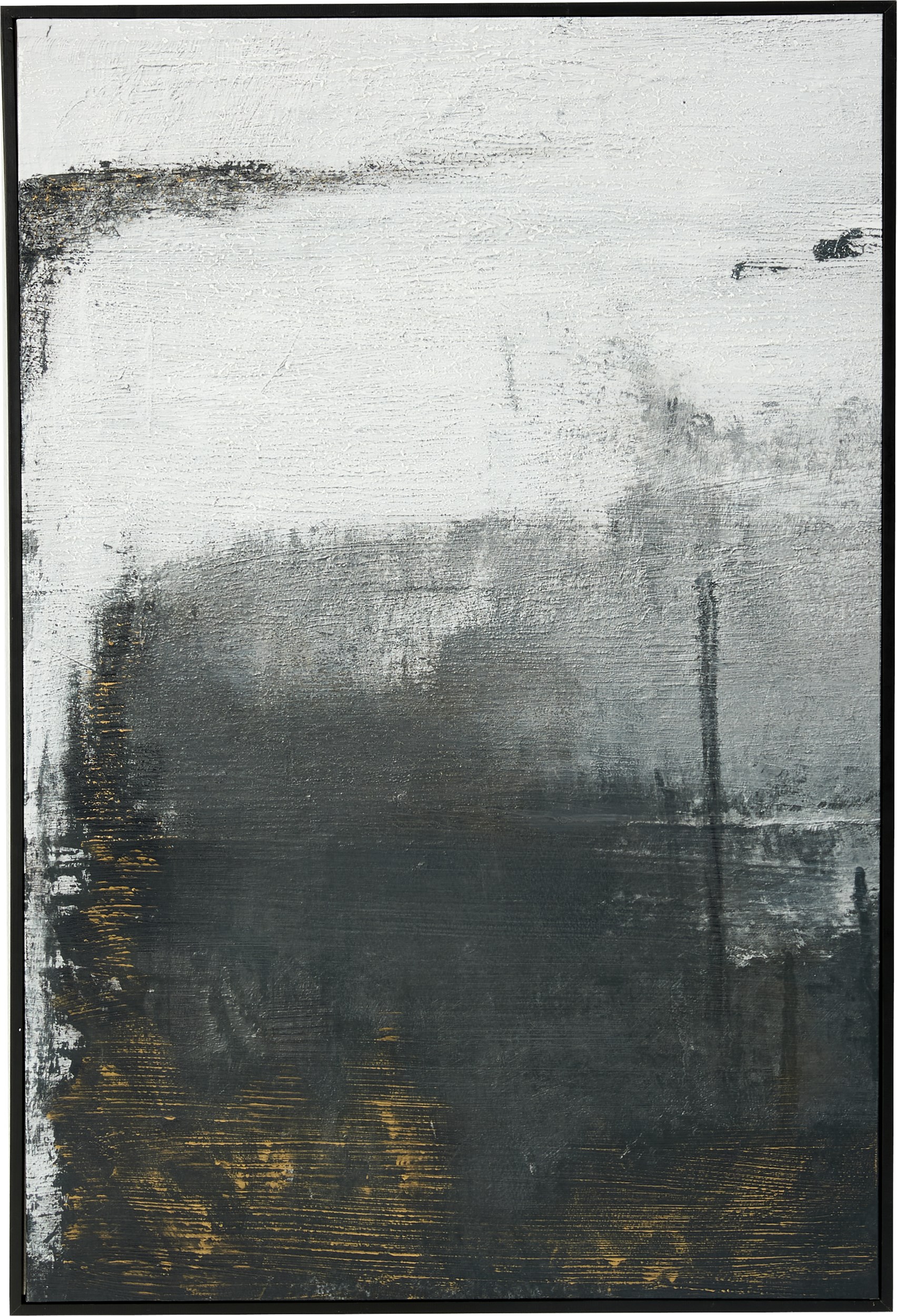 Abstract Lærreds billede 80 x 120 x 3,5 cm -
