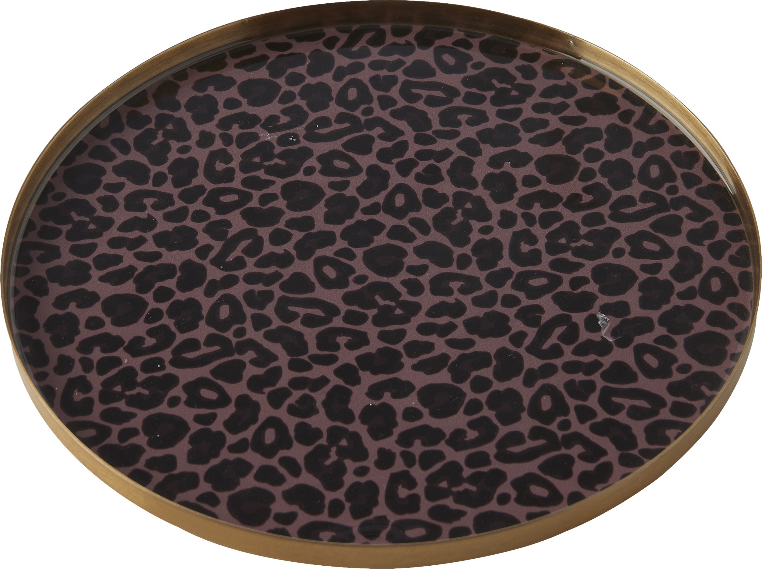 Pobourg Decofad 22 cm - Leopard mønster og guldfarvet jern