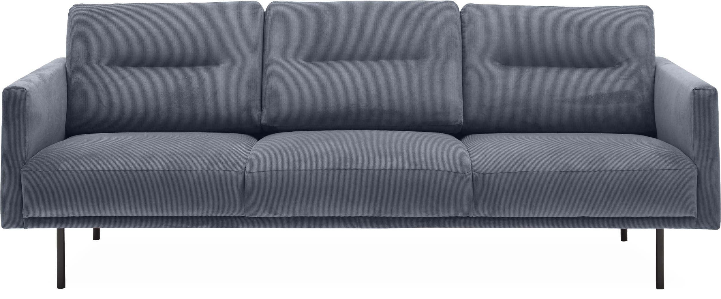 Larvik 3 pers Sofa - Wave 40 Slate grey stof og ben i sortlakeret metal