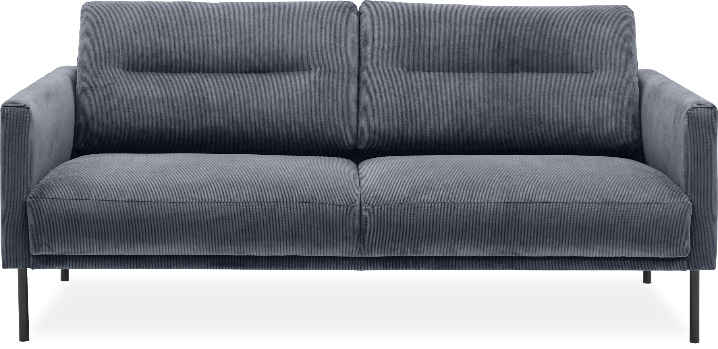 Larvik 2½ pers. Sofa - Wave 40 Slate grey stof og ben i sortlakeret metal