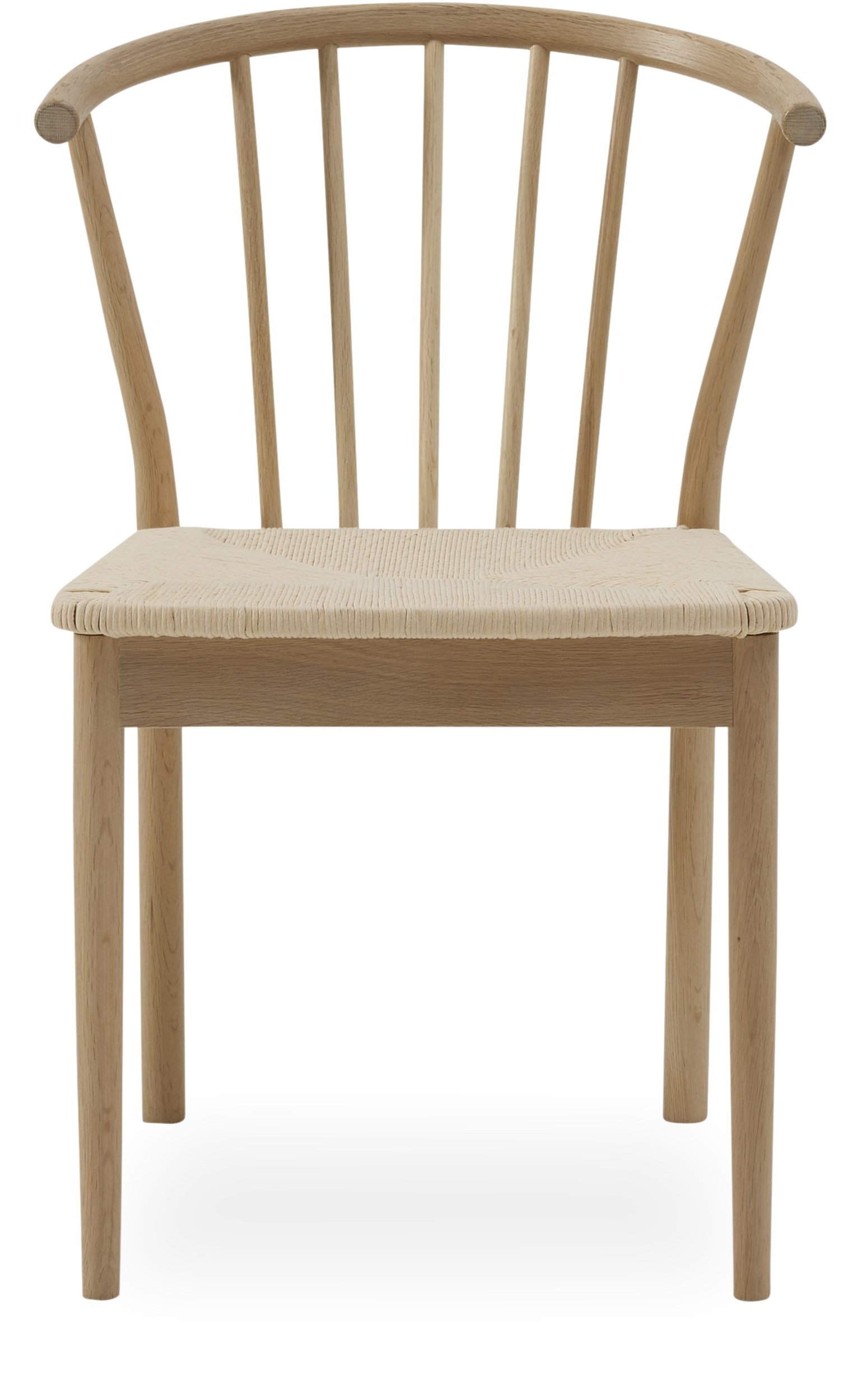 Norrland Spisebordsstol - Sæde i flet og Ben i vokslakeret hvidpigmenteret massiv eg