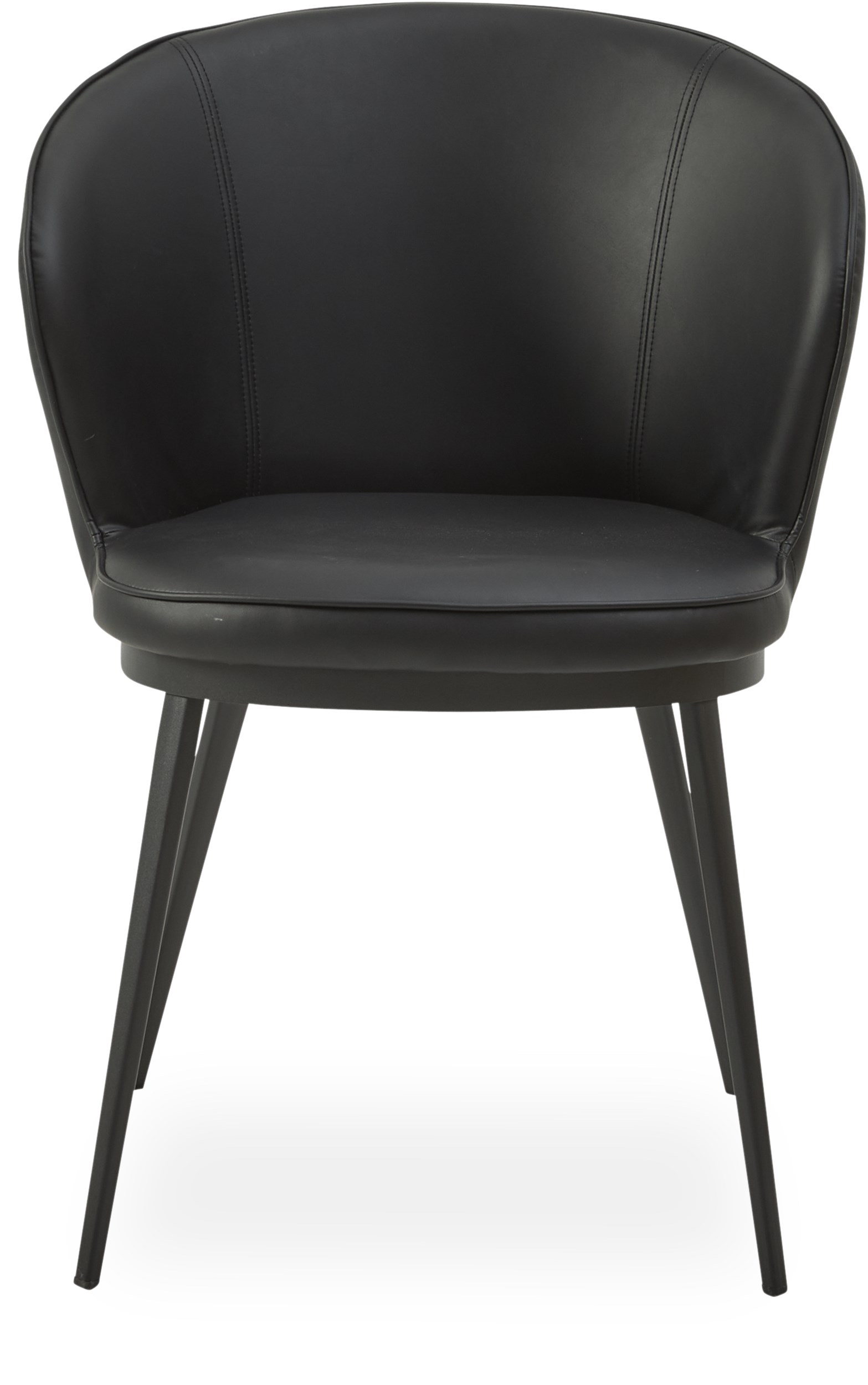 Gain Spisebordsstol - Sæde i sort kunstlæder og ben i sort pulverlakeret metal