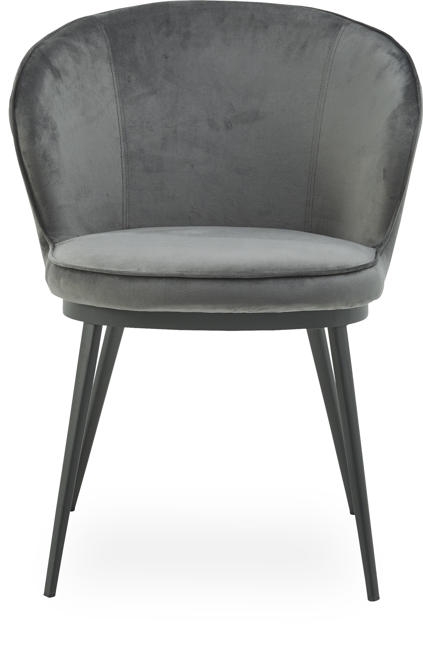 Gain Spisebordsstol - Sæde i Fly 64 Antracite Velour og ben i sort pulverlakeret metal