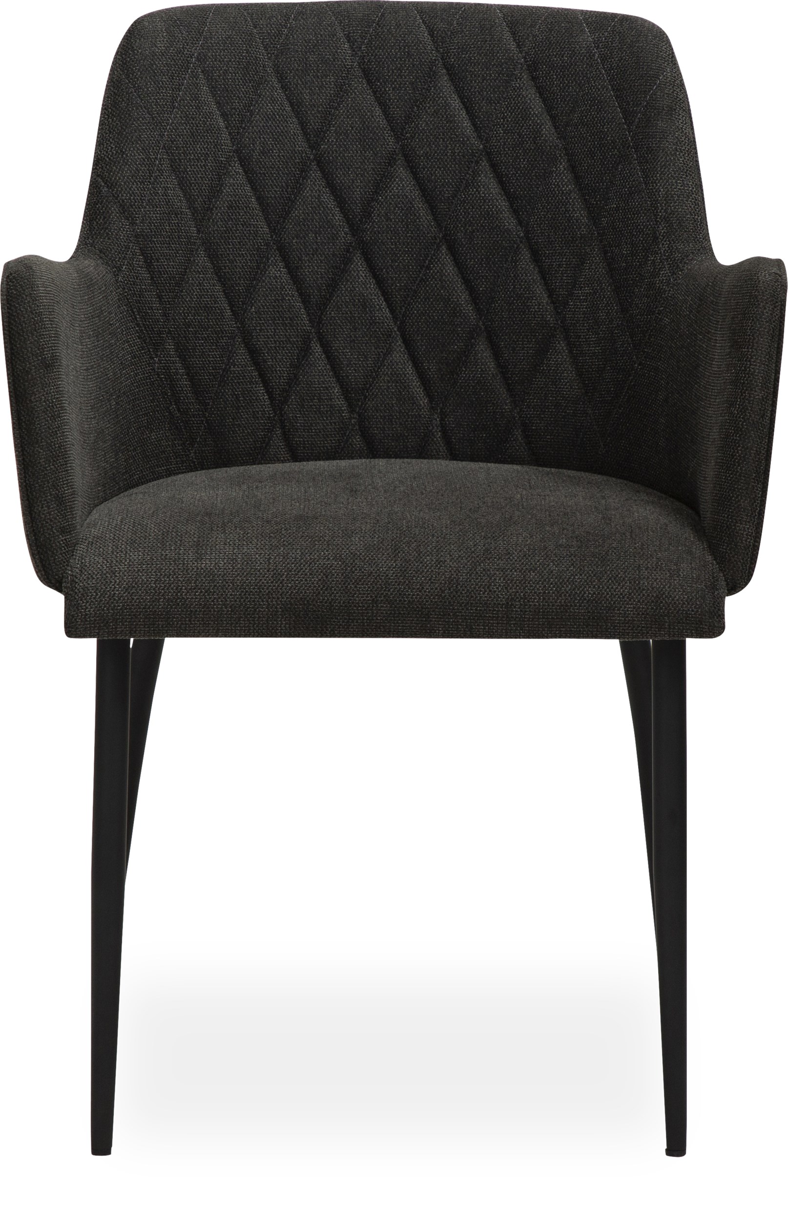 Marco Spisebordsstol - Sæde i crow black stof og ben i sortlakeret metal
