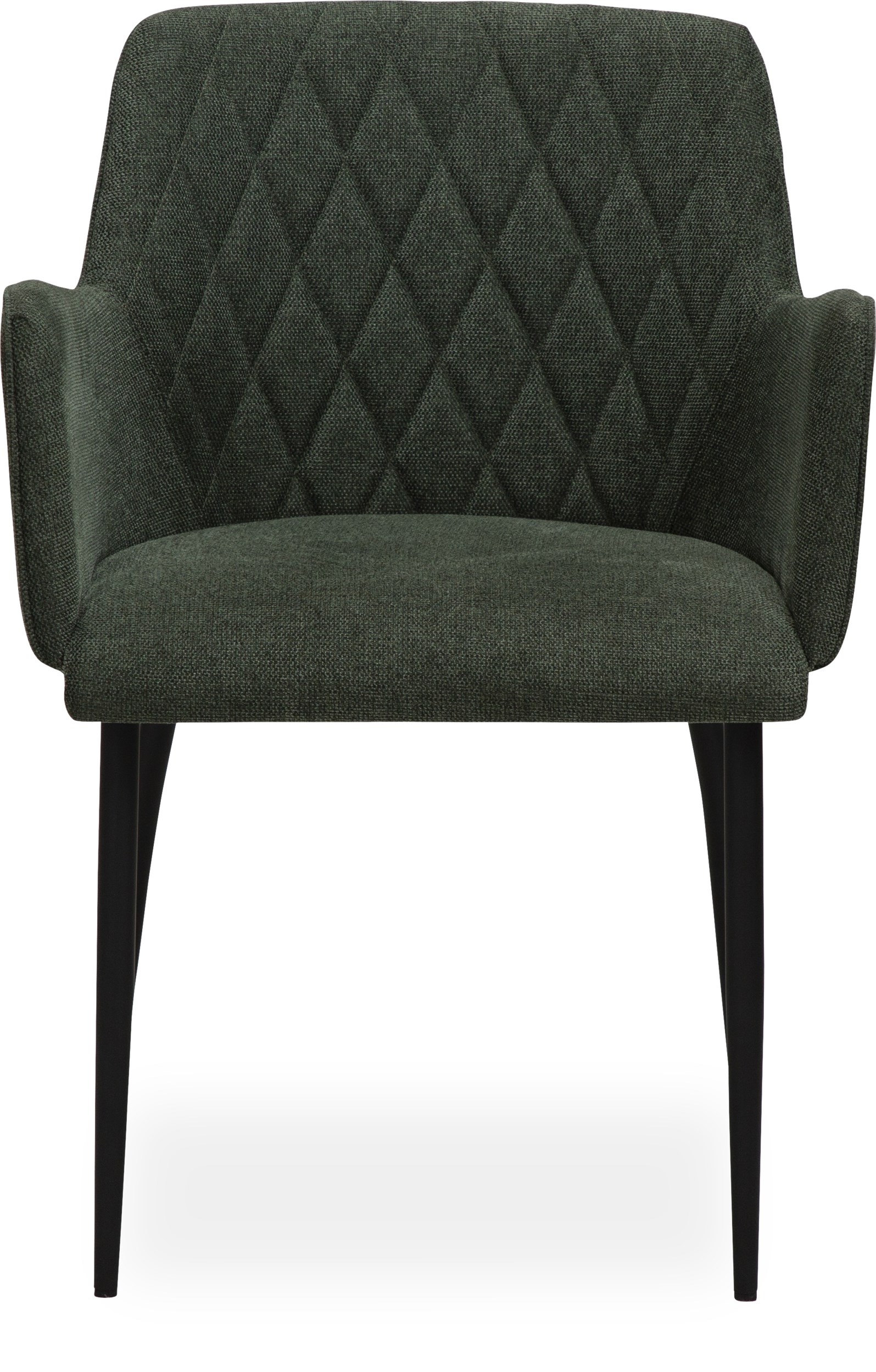Marco Spisebordsstol - Sæde i sage green stof og ben i sortlakeret metal