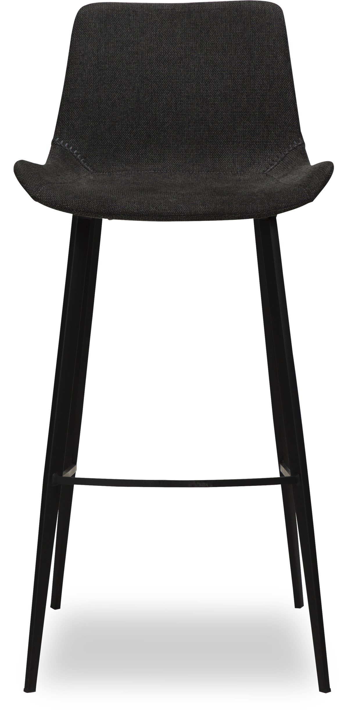 Hype Barstol - Sæde i crow black stof og ben i sortlakeret metal