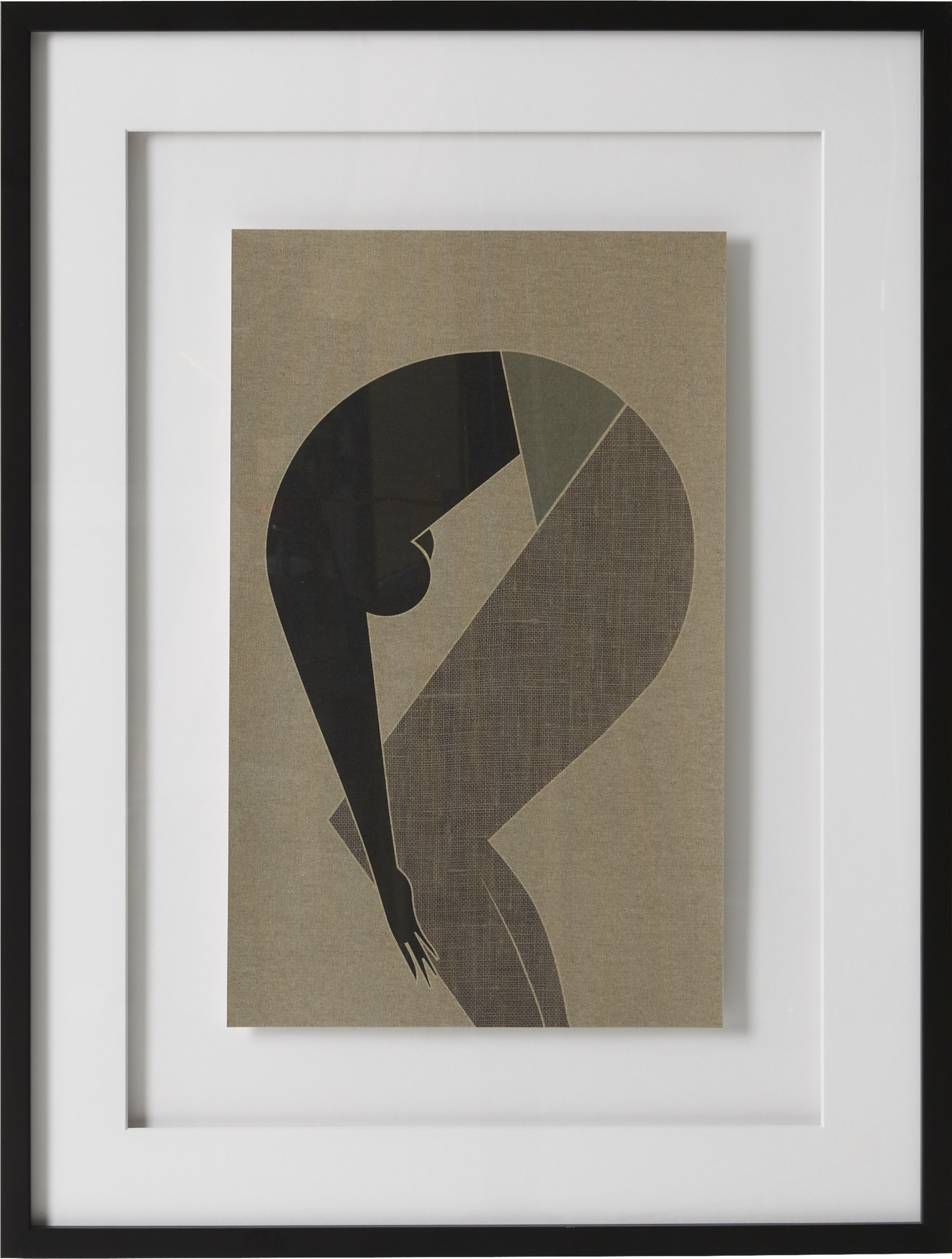 Gida Plakat med ramme 60 x 80 x 3 cm - Brun dame og sort træ ramme