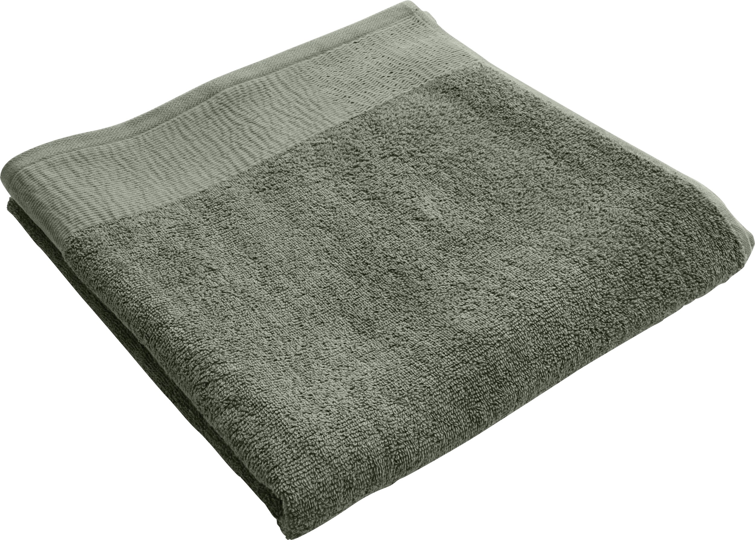 Esby Håndklæde 50 x 100 cm - Støvet grøn bomuld og med bort