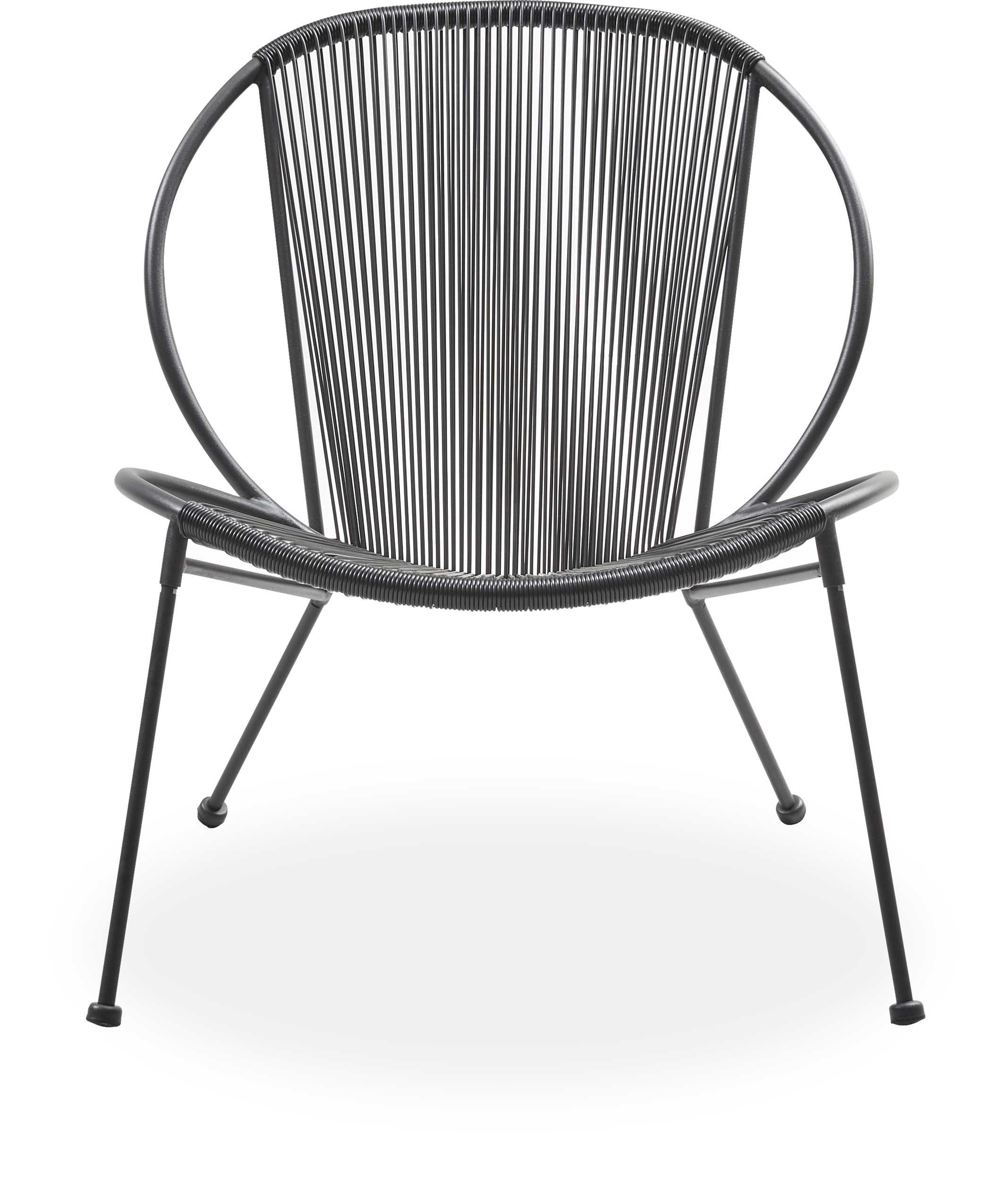 Milana Loungehavestol - Sæde/ryg i sort plastik og stel i sort pulverlakeret metal